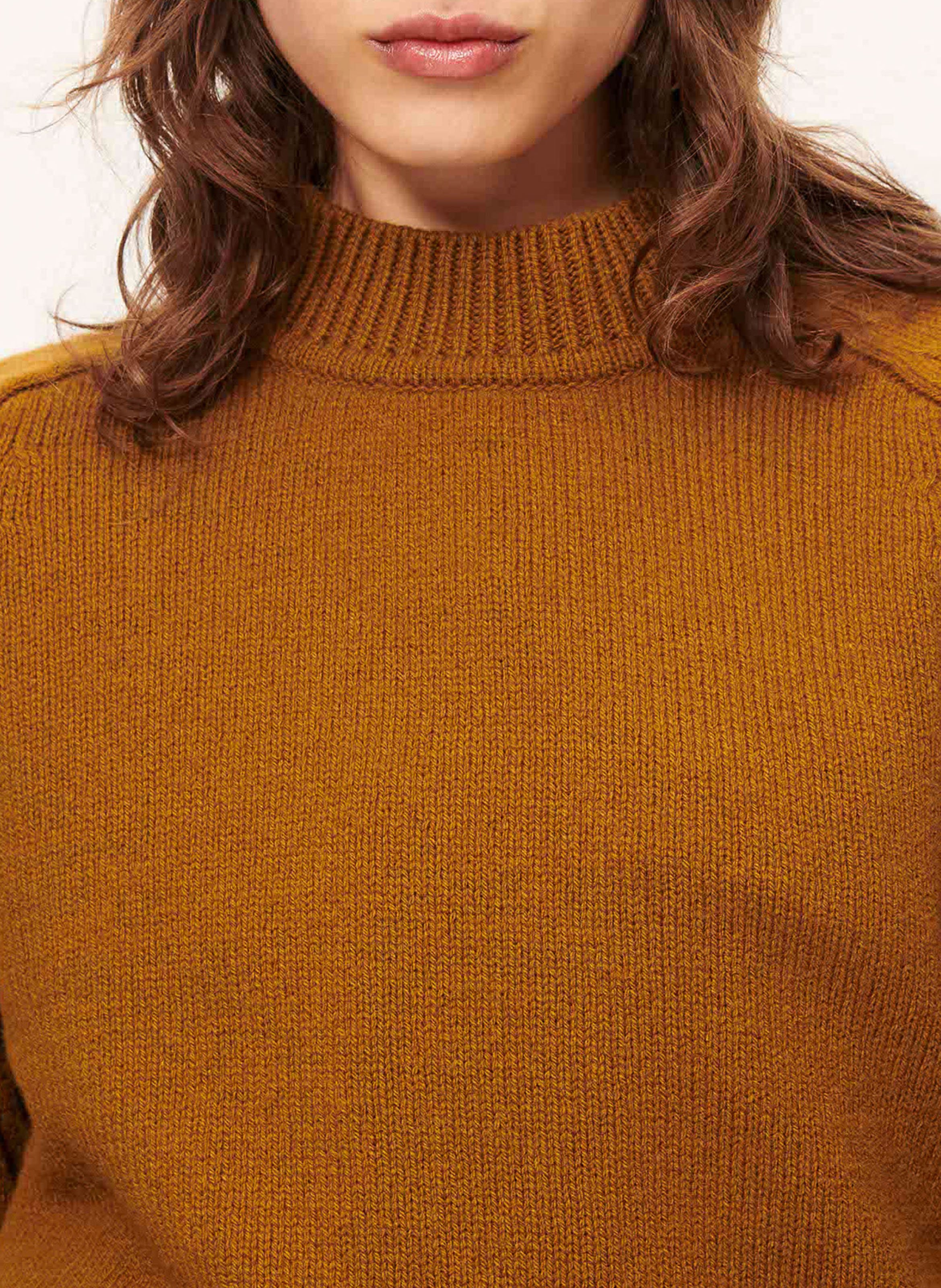 Pull droit en laine mélangée dalan Marron