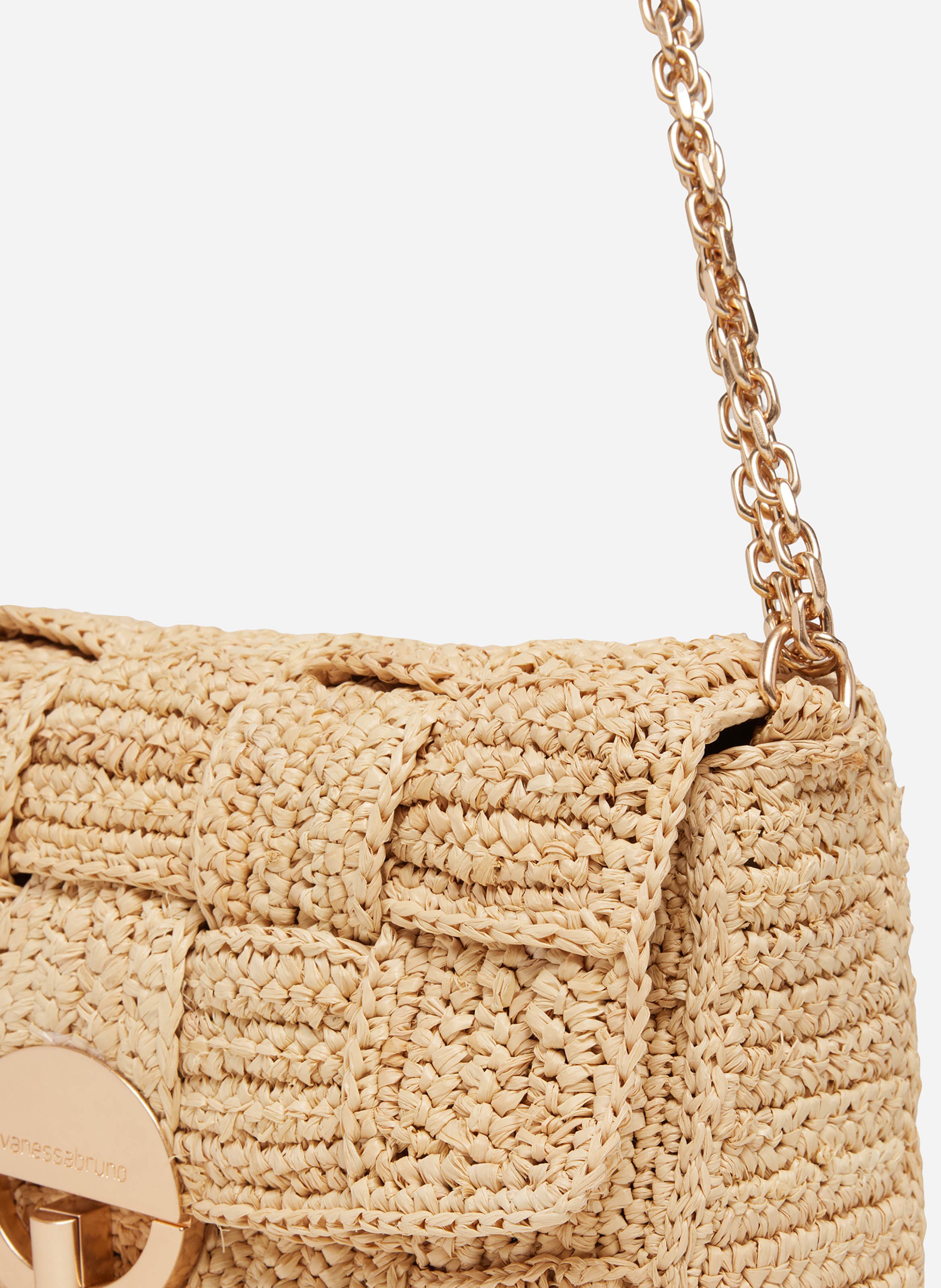 Moyen Sac MOON En Raphia VANESSA BRUNO Beige