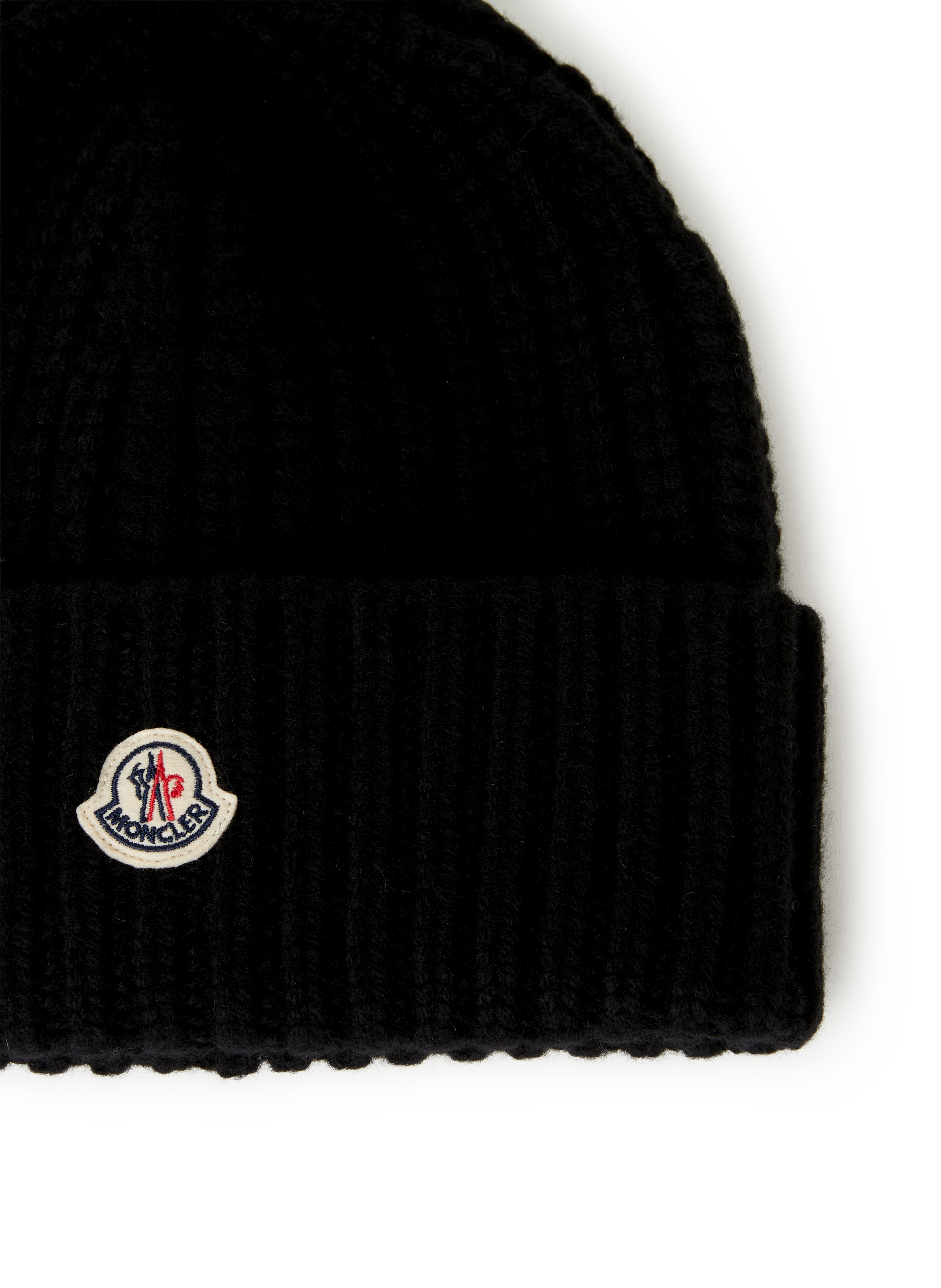 Wool and cashmere knitted beanie MONCLER Black