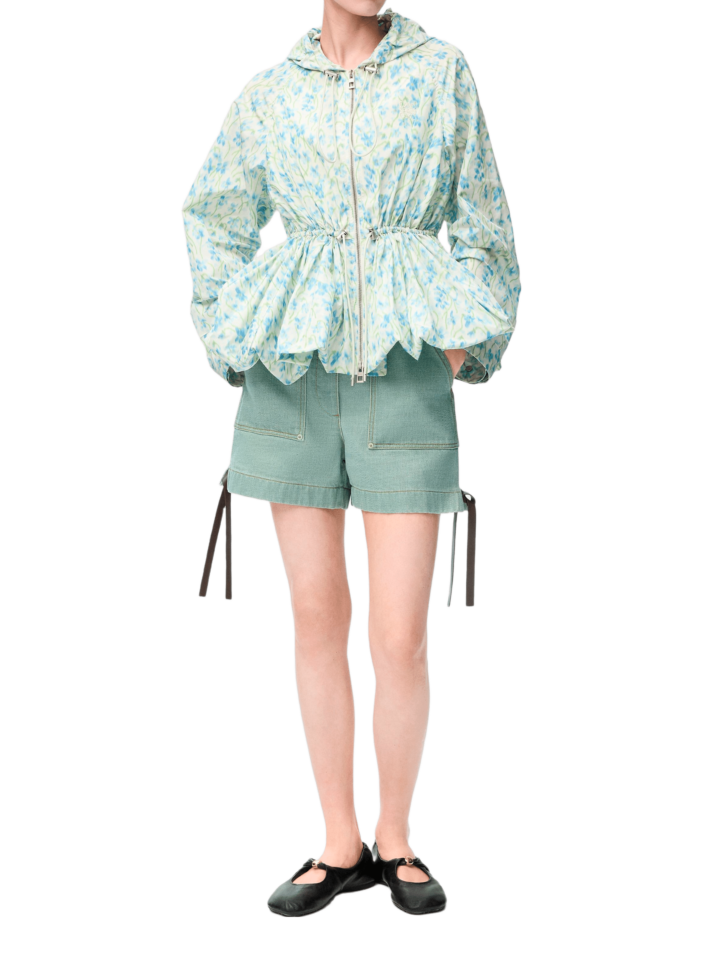 Short utilitaire en denim de coton LOEWE Vert