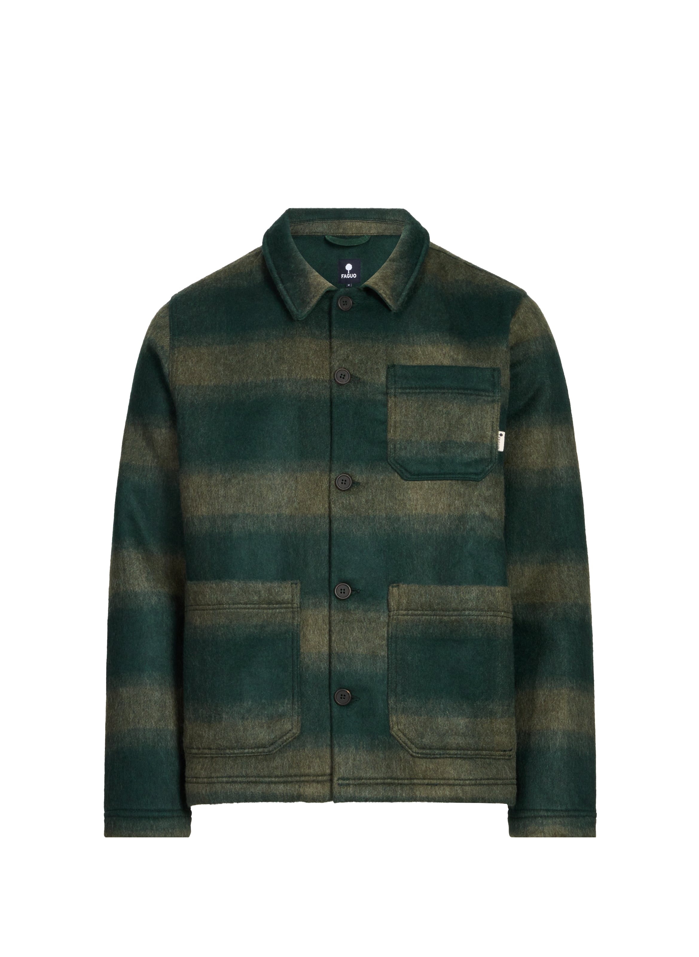 Wool-blend check jacket FAGUO Green