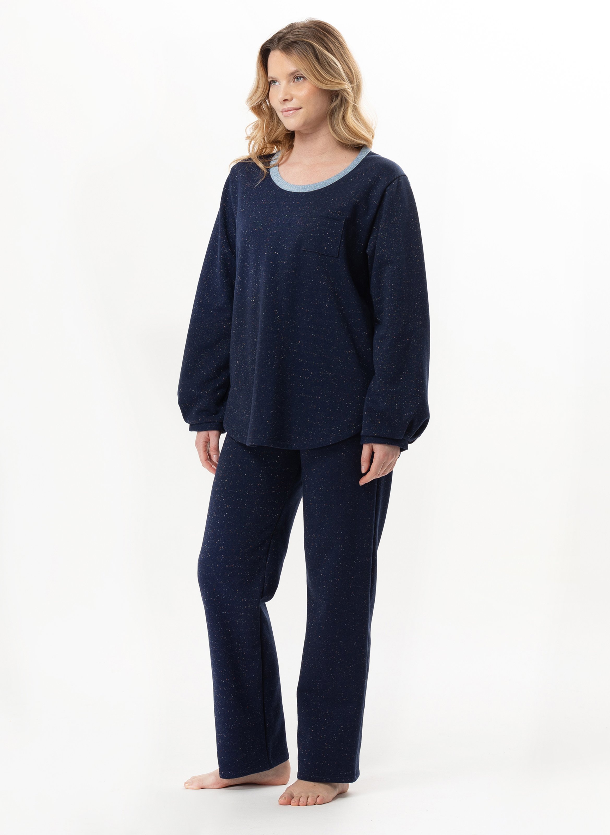 Ensemble homewear en molleton lurex eclat 112 LE CHAT Bleu