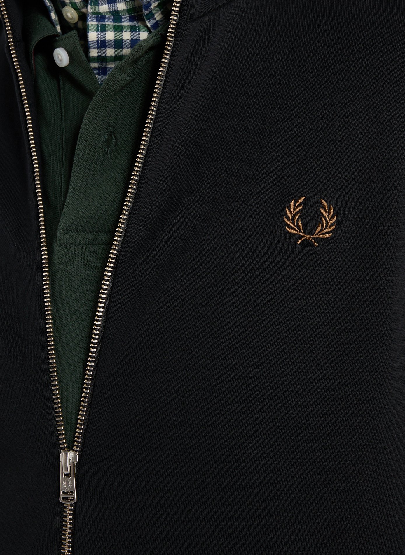 Zip-up high-neck cotton sweatshirt FRED PERRY Black