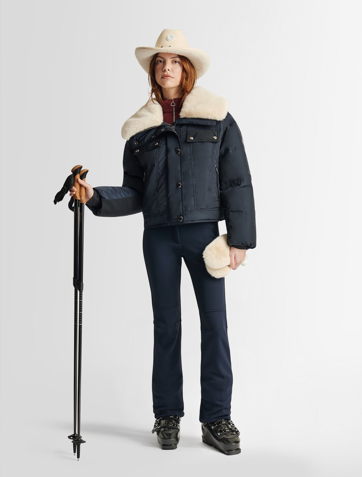 Blouson de ski lakki col panneau côtés FUSALP Bleu