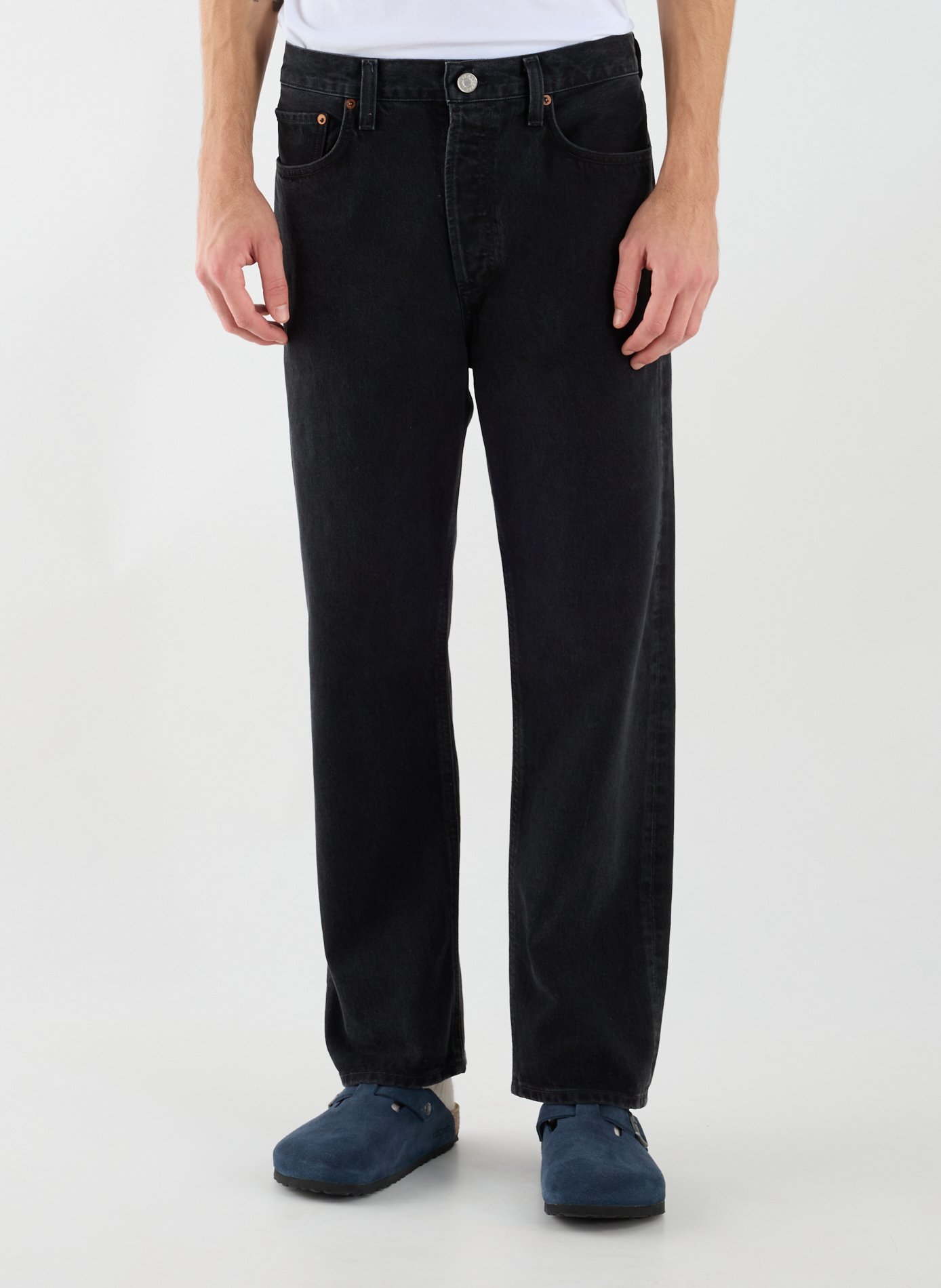 Jean droit en coton mélangé AGOLDE Noir
