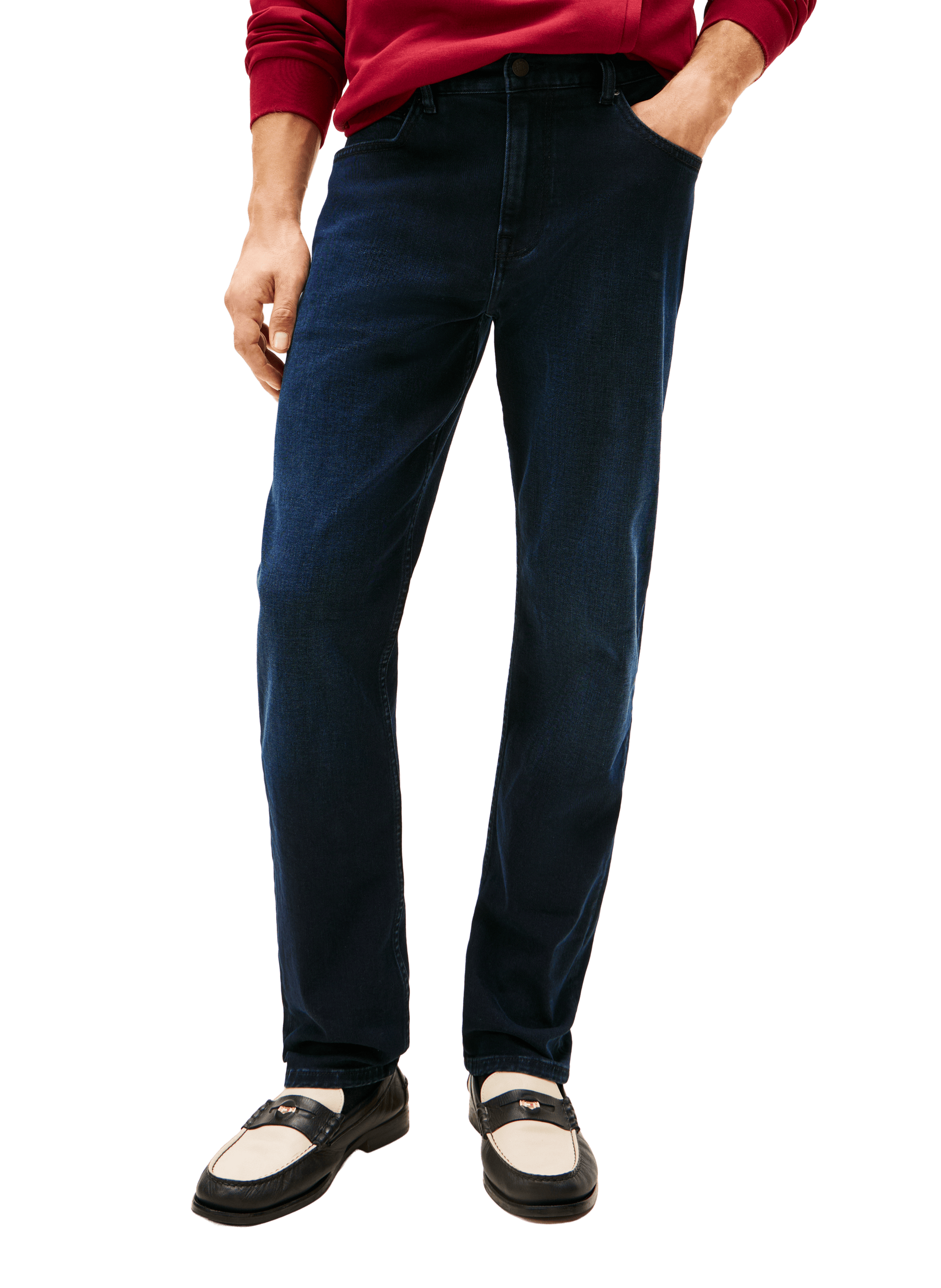 Jean coupe droite en coton mélangé TOMMY HILFIGER Bleu