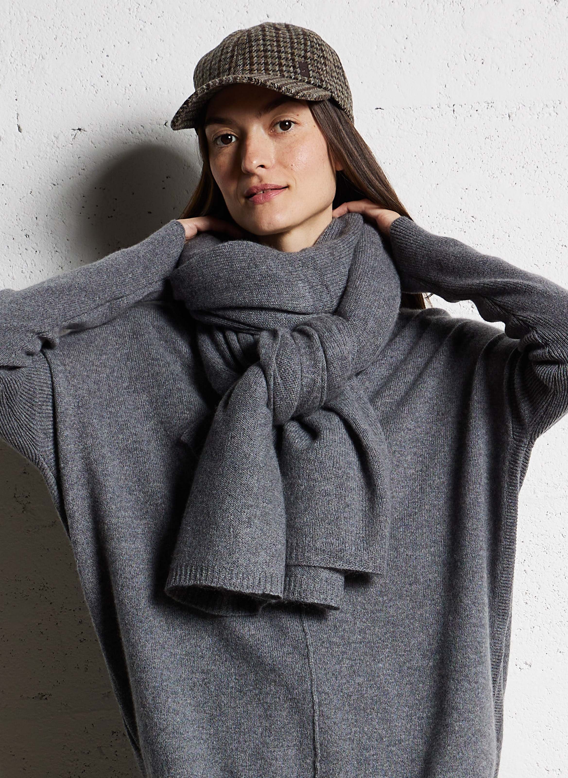 Echarpe en cachemire daizy KUJTEN Argent