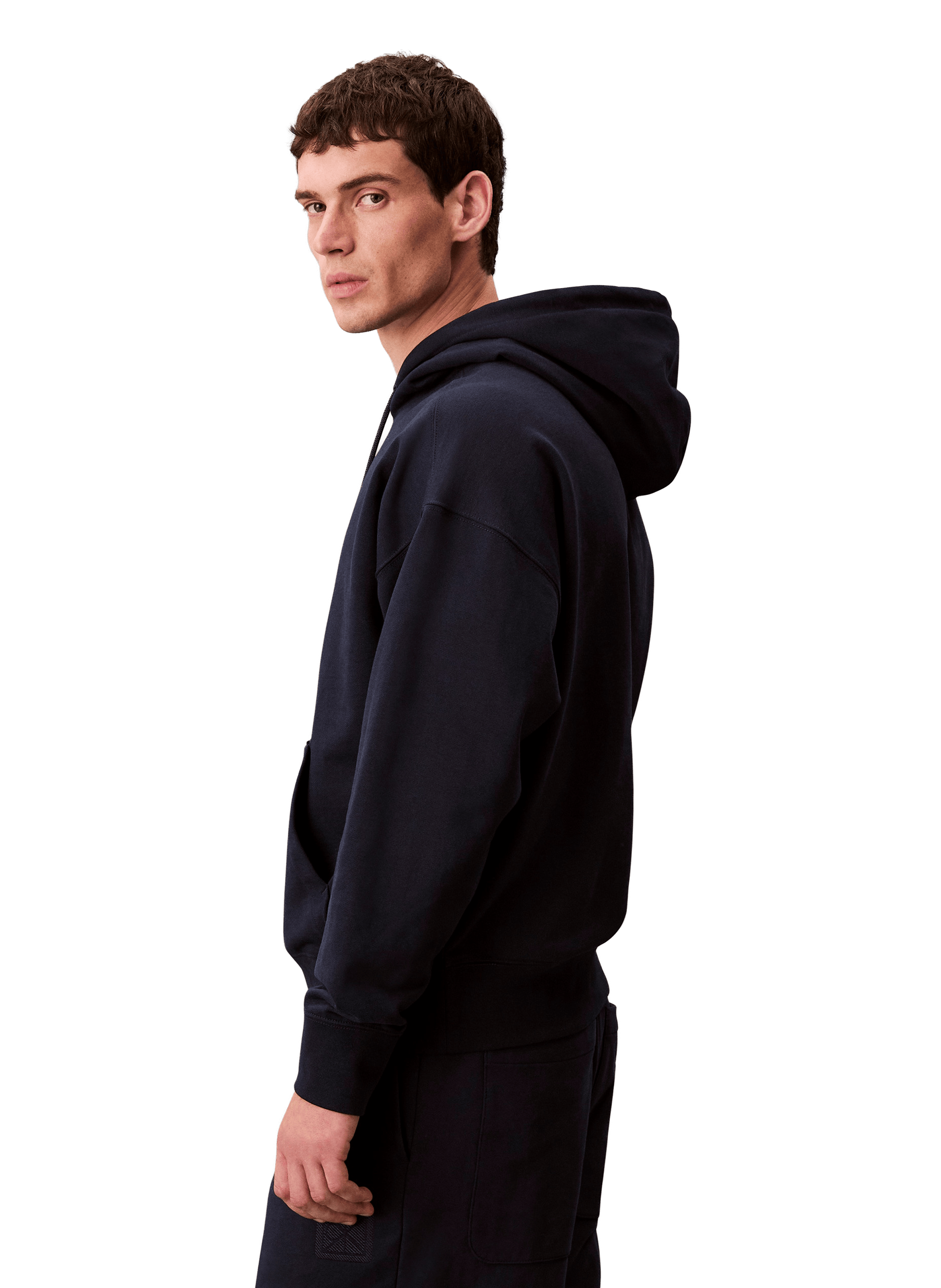 Cotton fleece-blend hoodie CALVIN KLEIN Blue