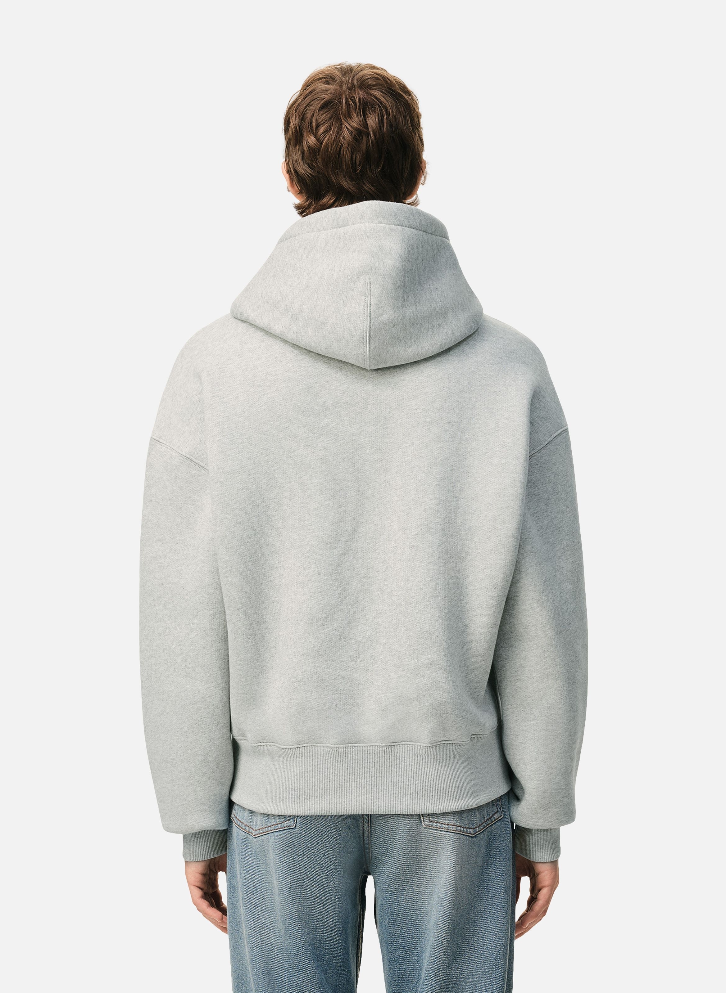 Hoodie ami de coeur embossé unisexe en coton AMI PARIS Gris