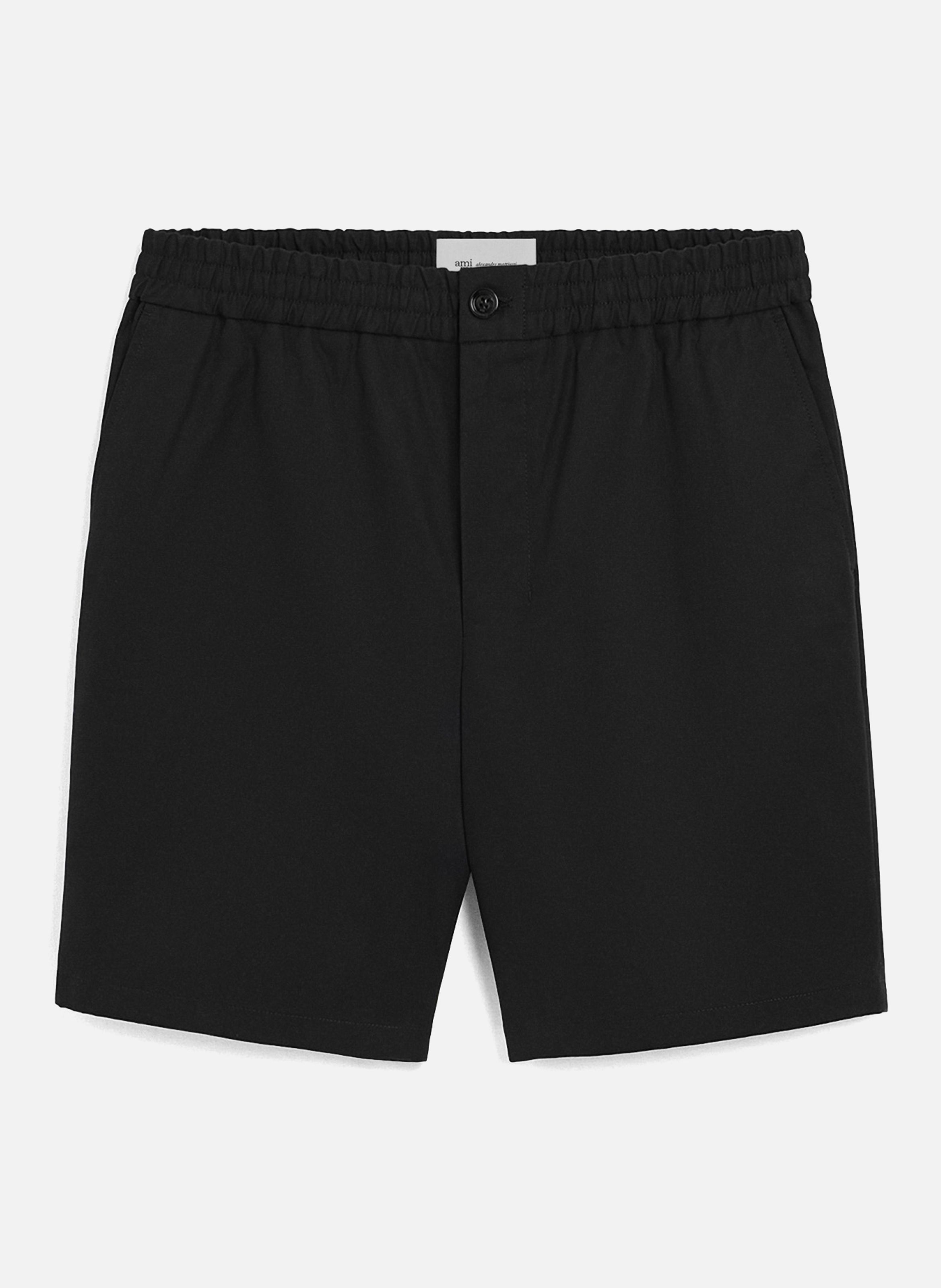 Short taille elastiquée ami de coeur en coton AMI PARIS Noir