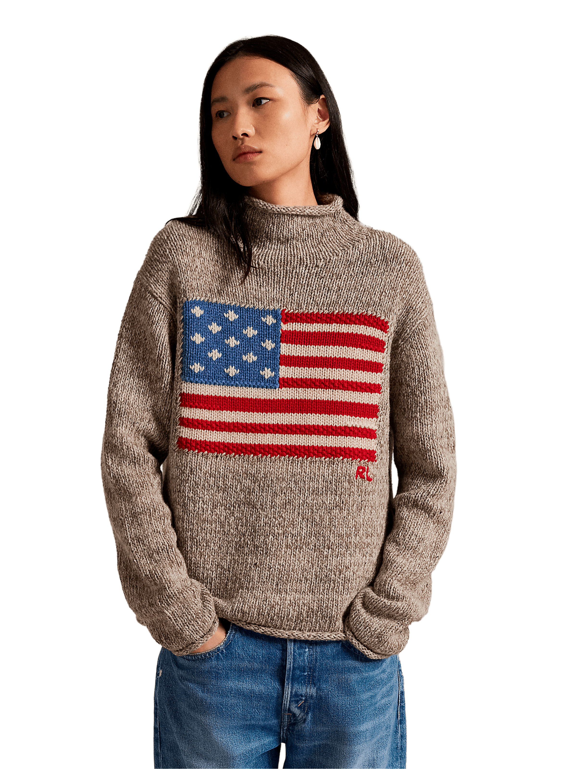 Pull col roulé en laine mélangée POLO RALPH LAUREN Multicolore