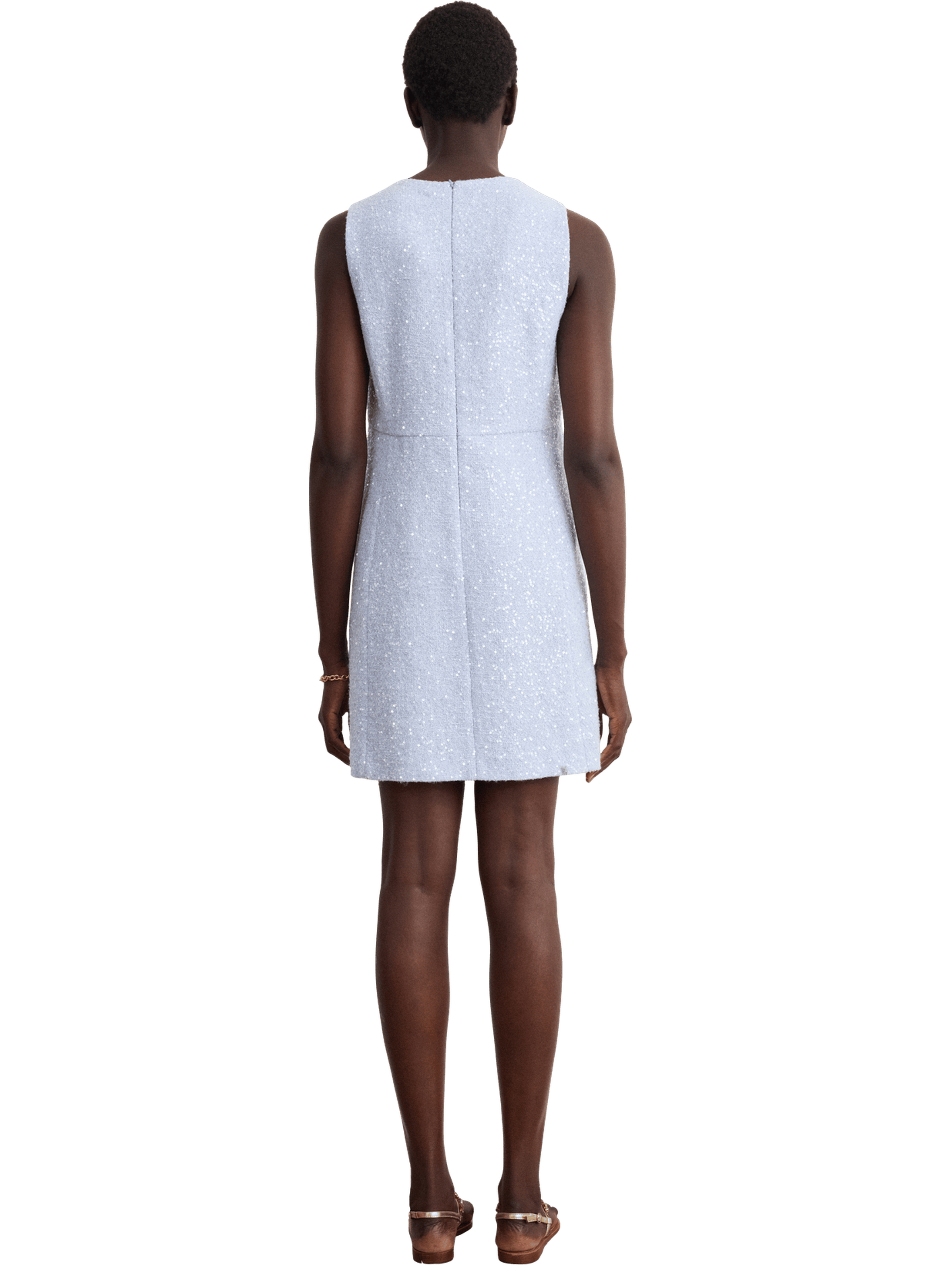 Robe courte sans manche à sequins - aicha PABLO Bleu