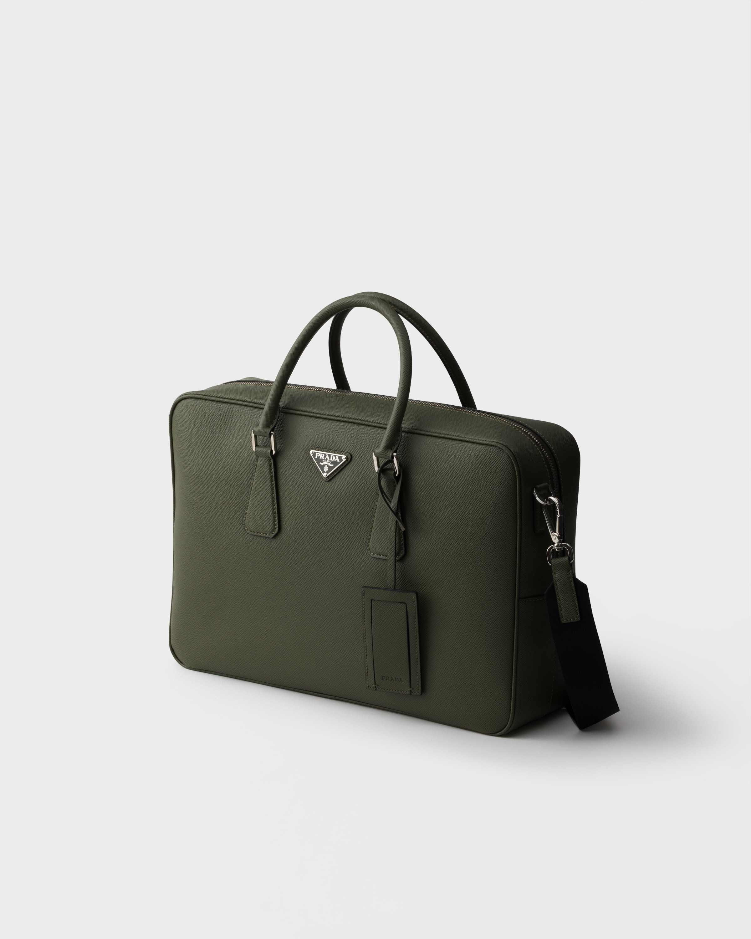Mallette en cuir saffiano PRADA Vert