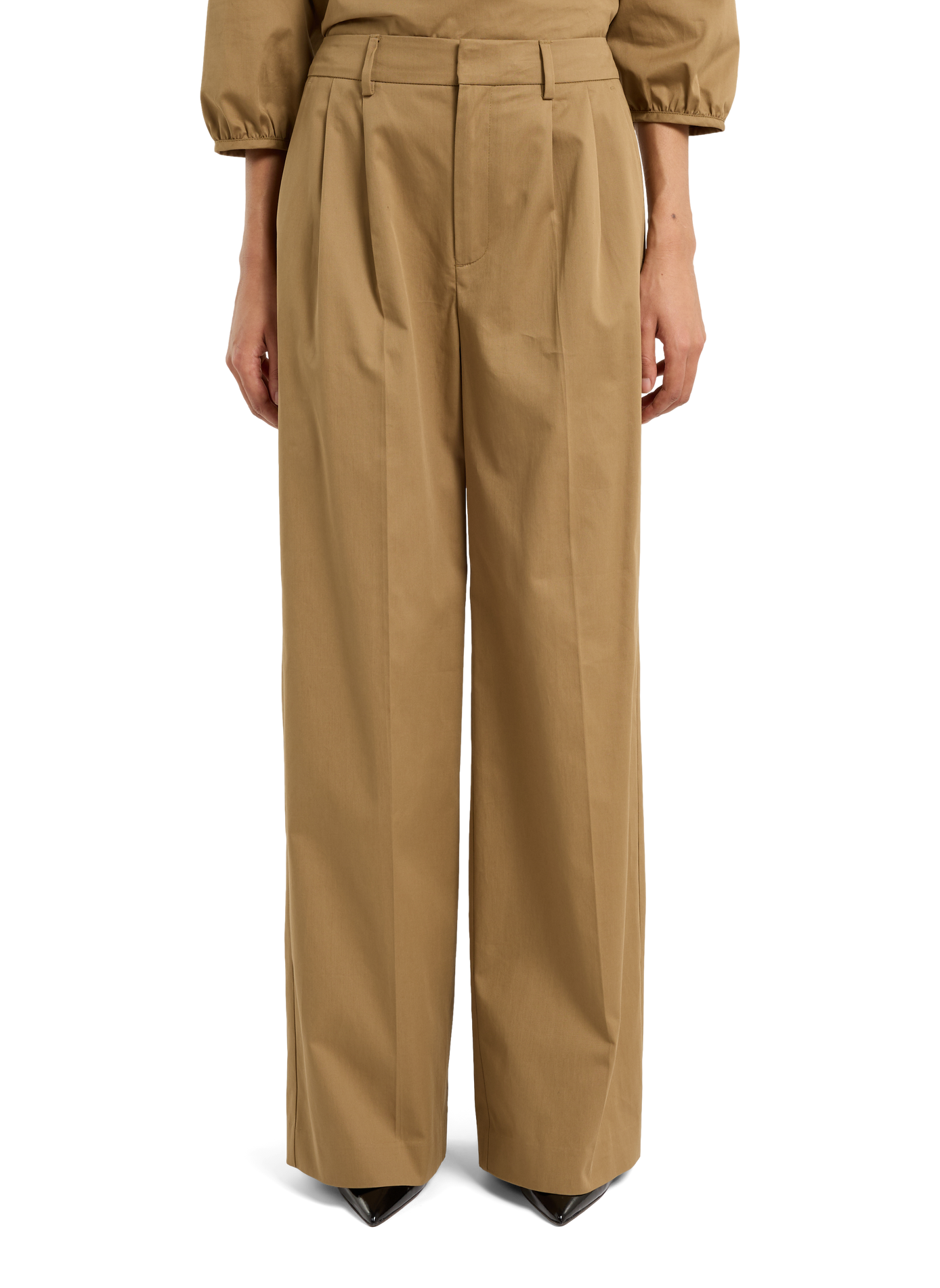Amo pleated cotton trousers in thick fabric SAISON 1865 Brown