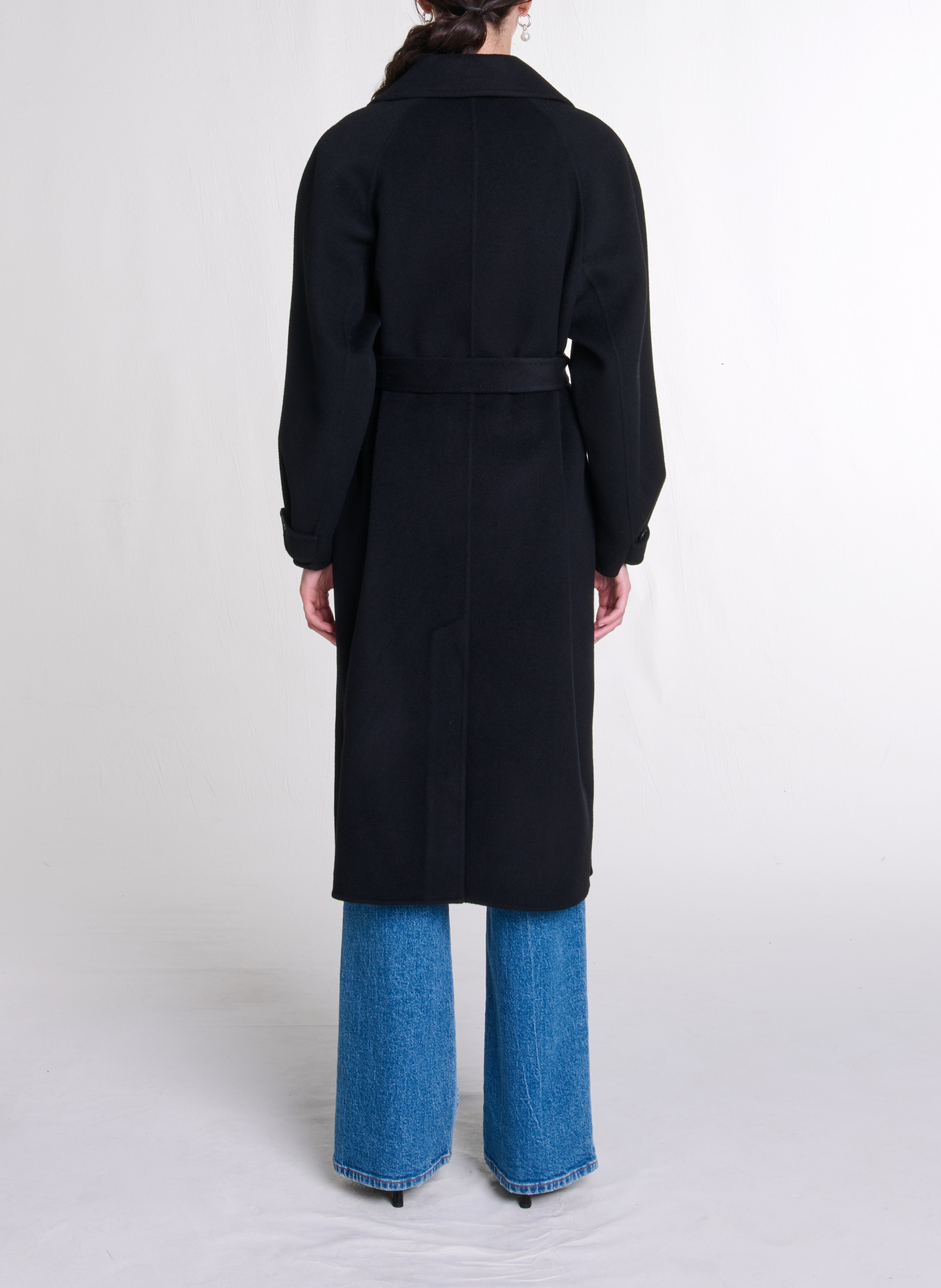 Manteau mi-long double face en laine mélangée MAJE Noir