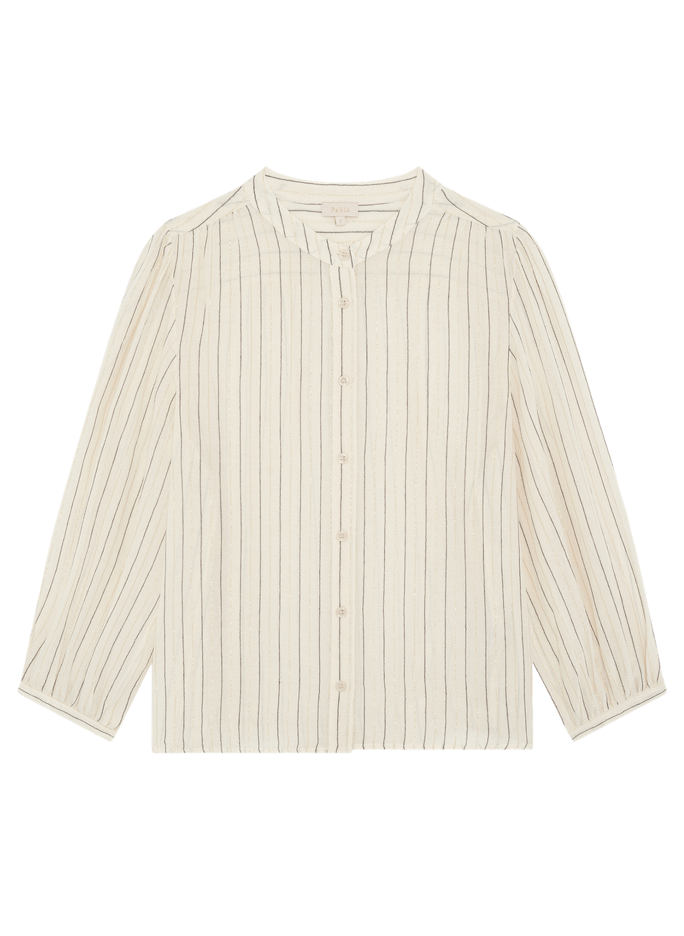 Chemise en coton fin à rayures et lurex - charis PABLO Beige