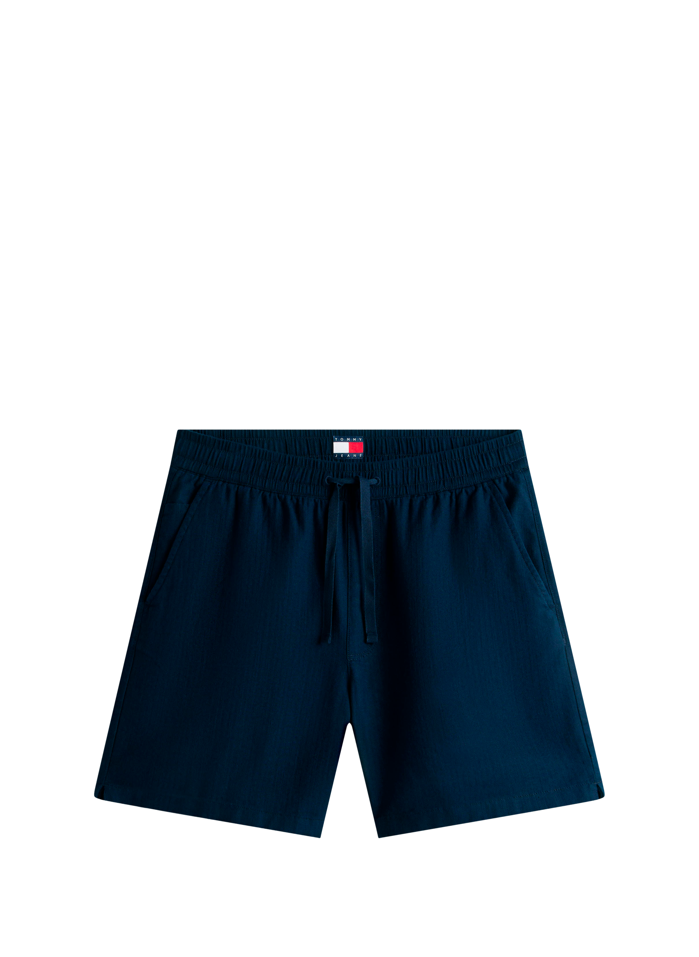 Short with logo in cotton and linen TOMMY HILFIGER Blue