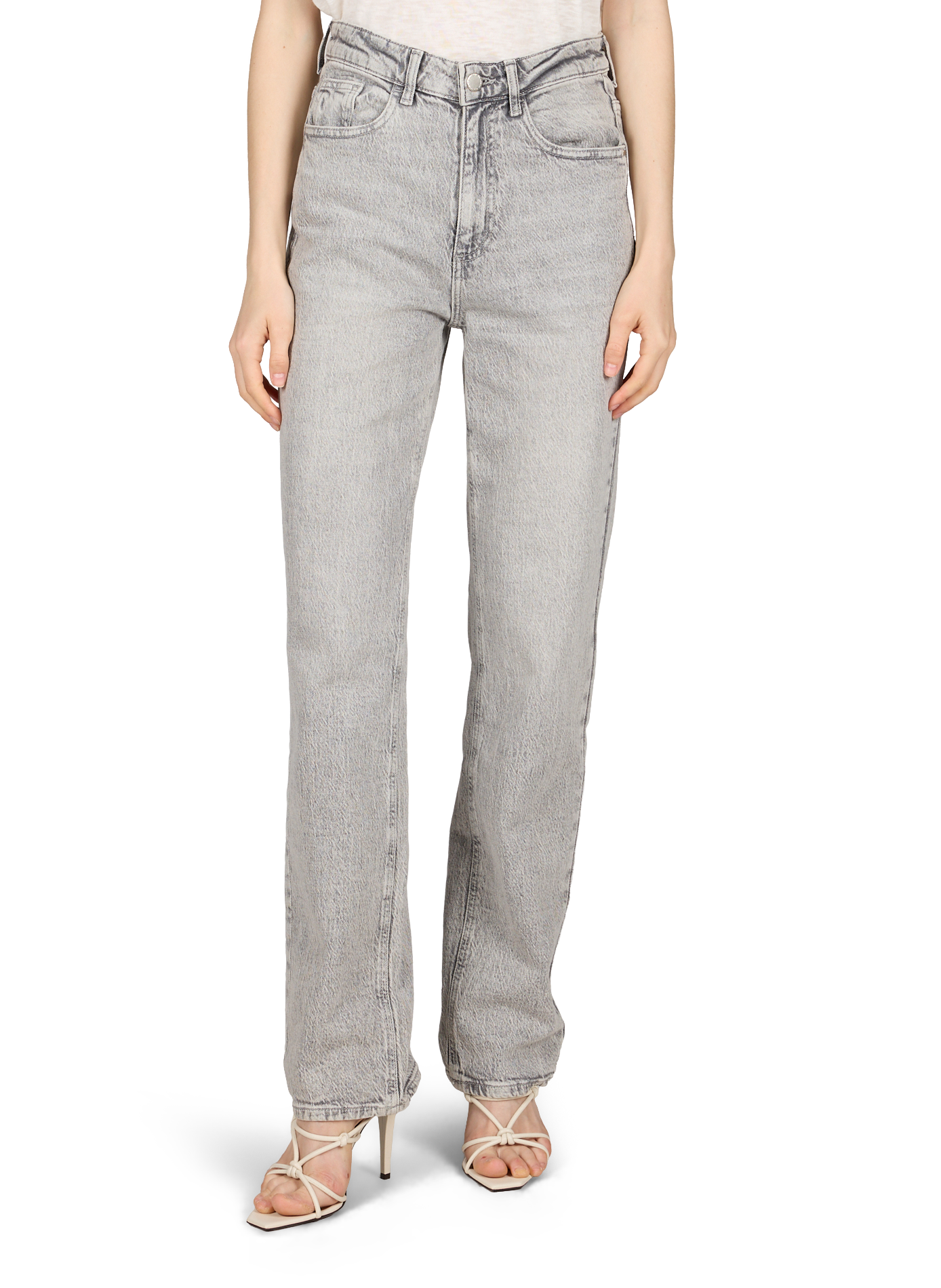 Regular fit jeans Vikelly in gemengd katoen VILA Grijs