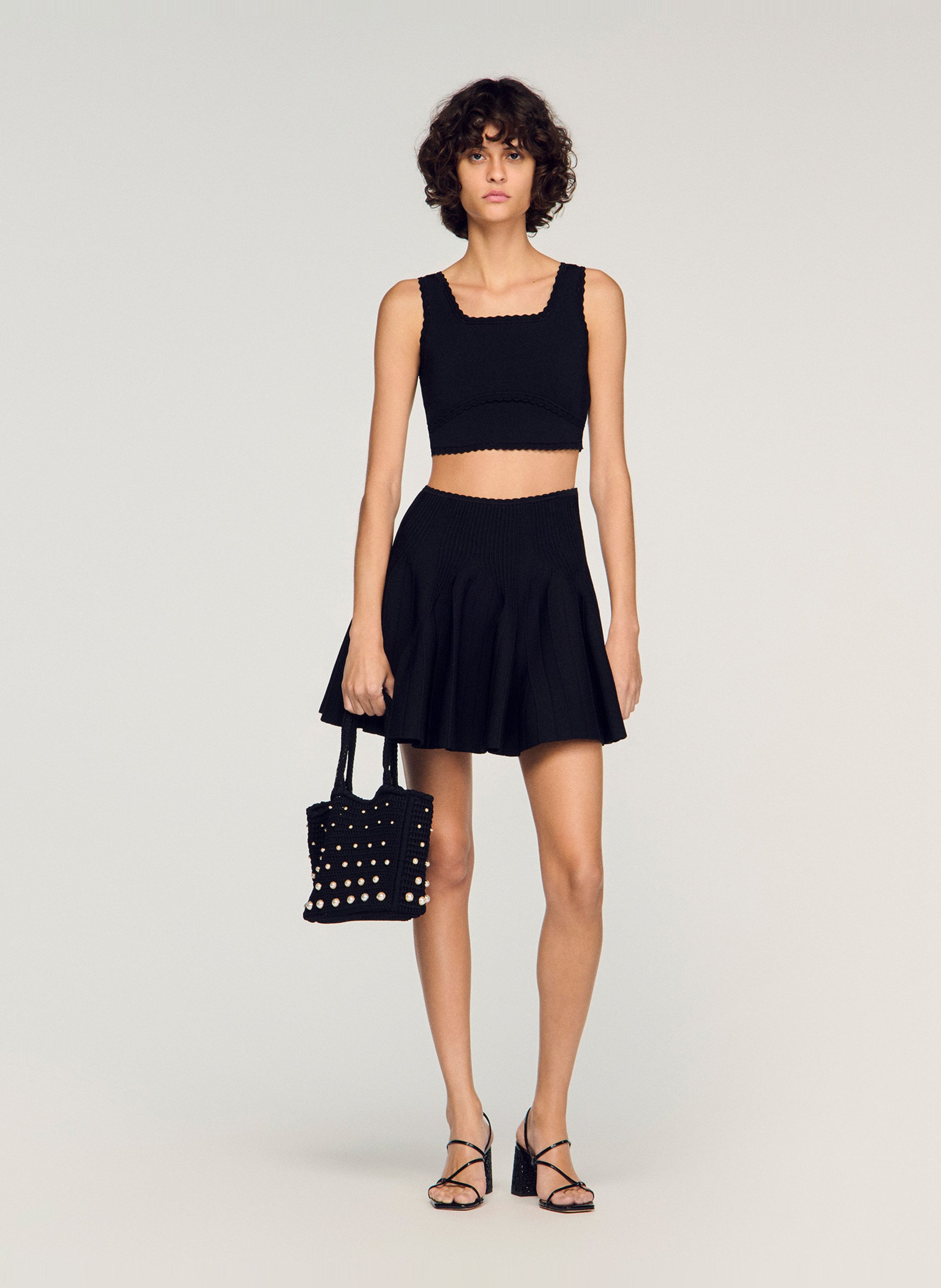 Sac en maille porté main SANDRO Noir