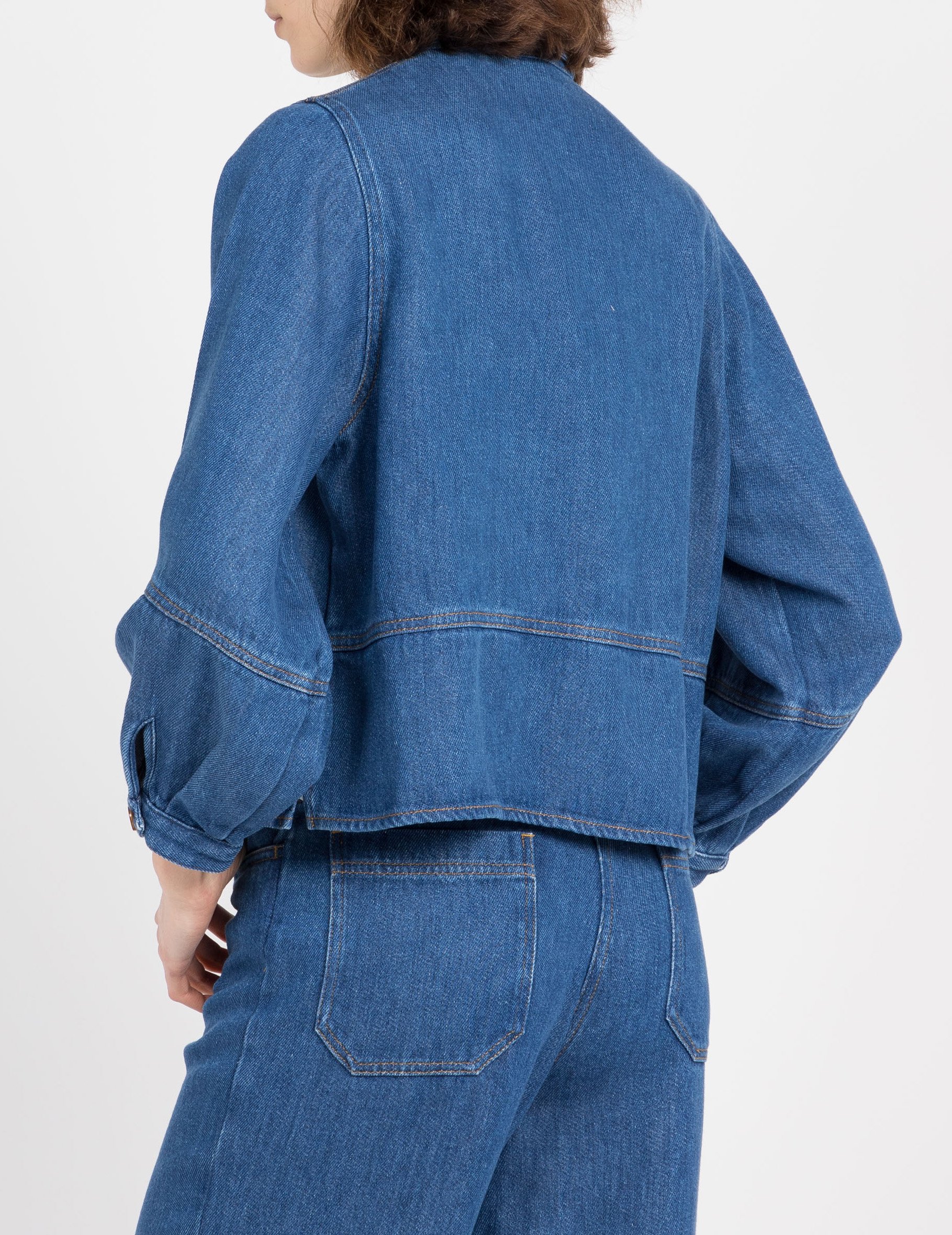 Veste col classique en jean leone SESSUN Bleu