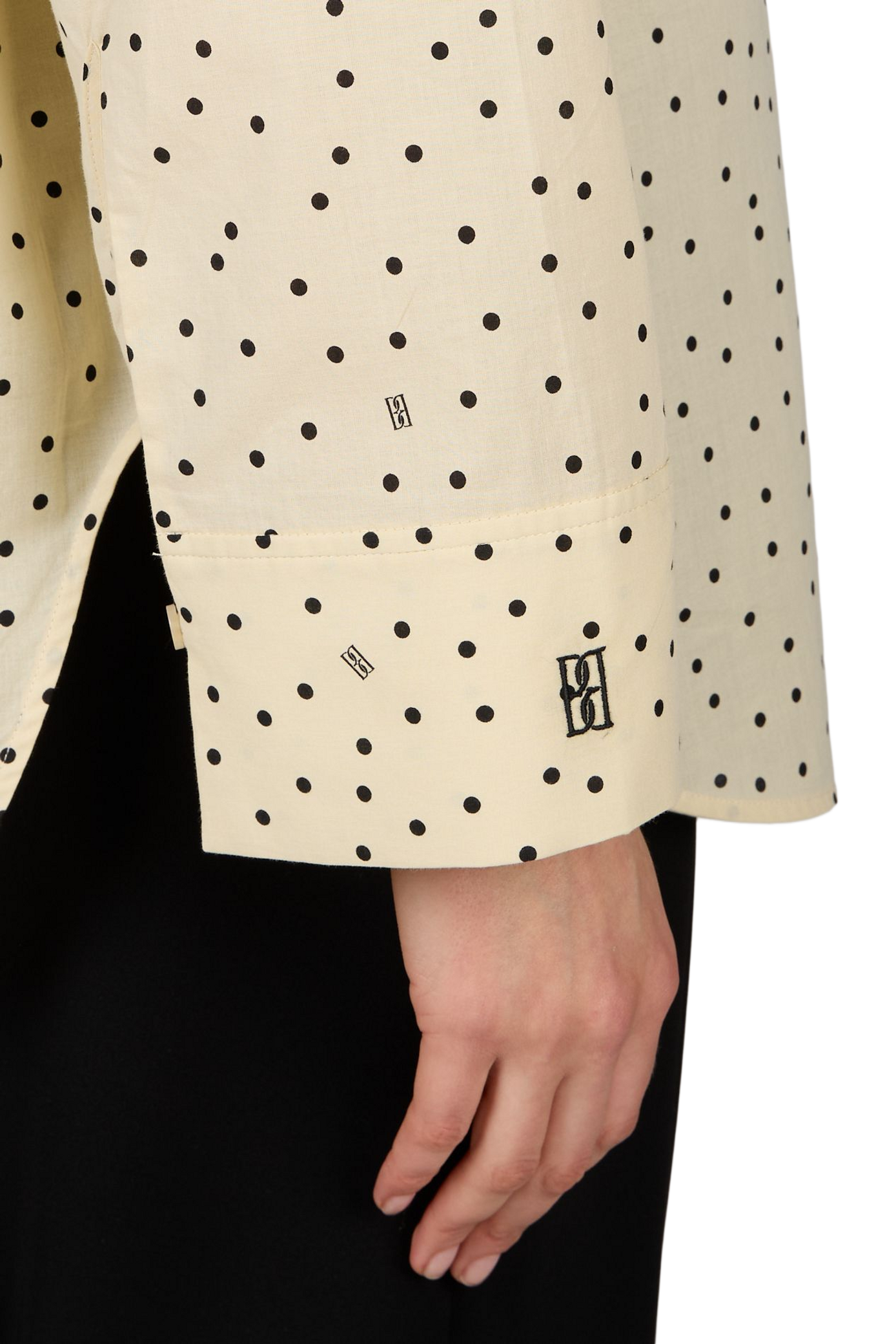 Derris shirt with polka dot print in cotton BY MALENE BIRGER Beige