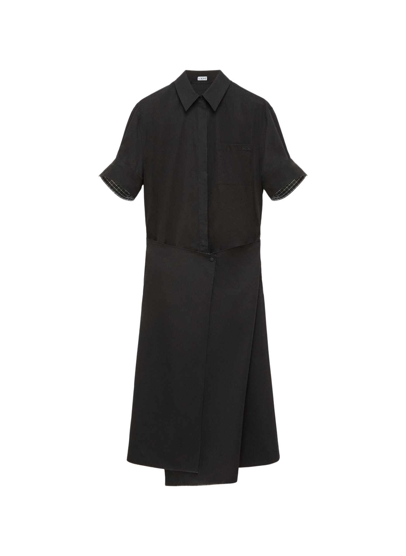 Cotton and silk wrap dress LOEWE Black