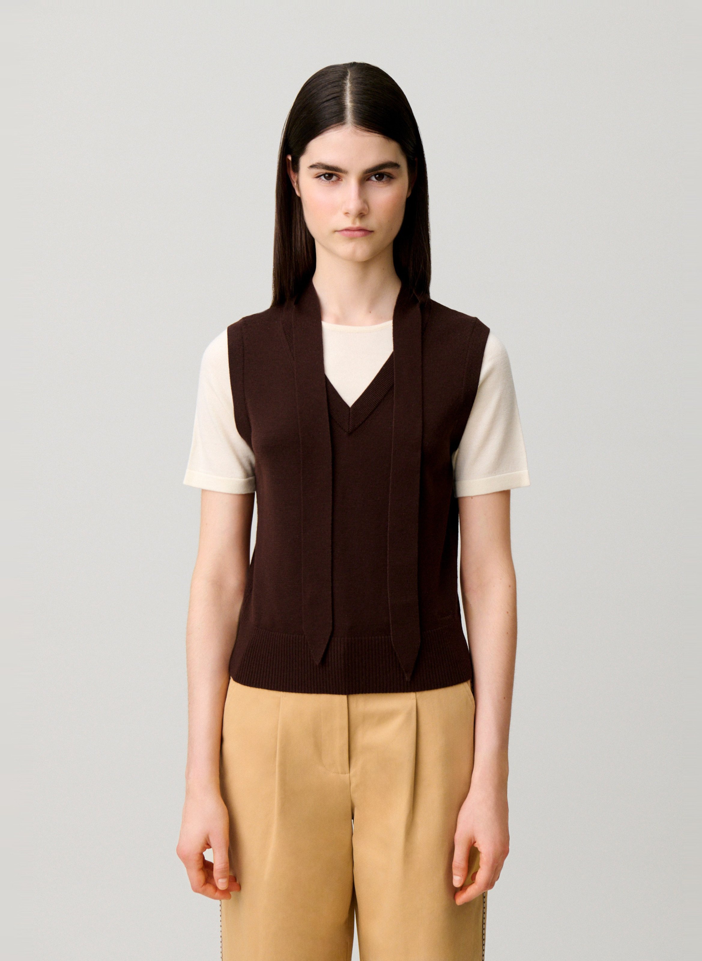 Top en laine mélangé col rond CLAUDIE PIERLOT Multicolore