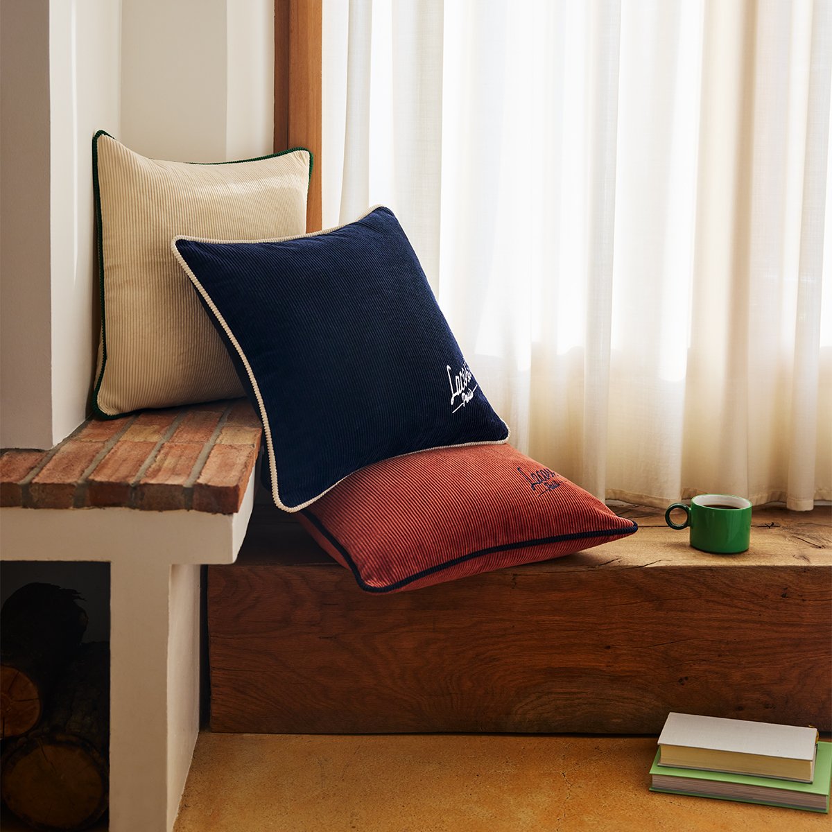 Housse de coussin en velours, l velvet LACOSTE HOME Bleu