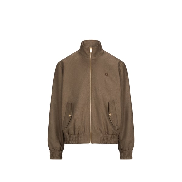 Veste zippée unie en laine mélangée Veste zippée unie en laine mélangée