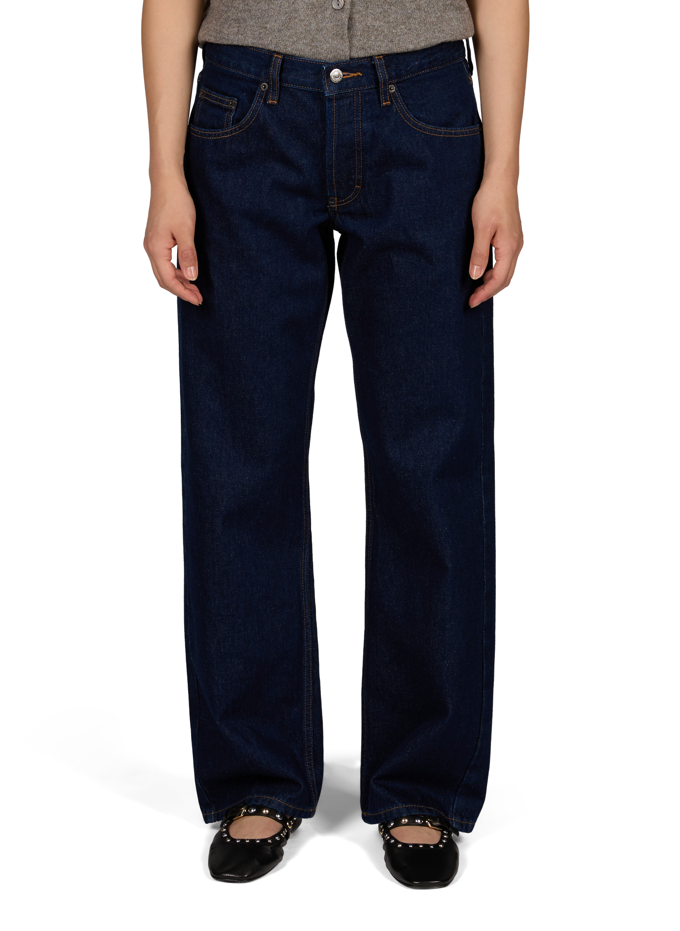 Straight-cut cotton jeans TOPSHOP Blue