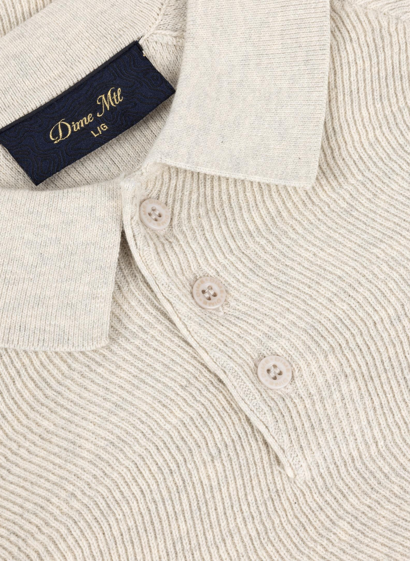 Ribbed straight fit cotton polo DIME Beige