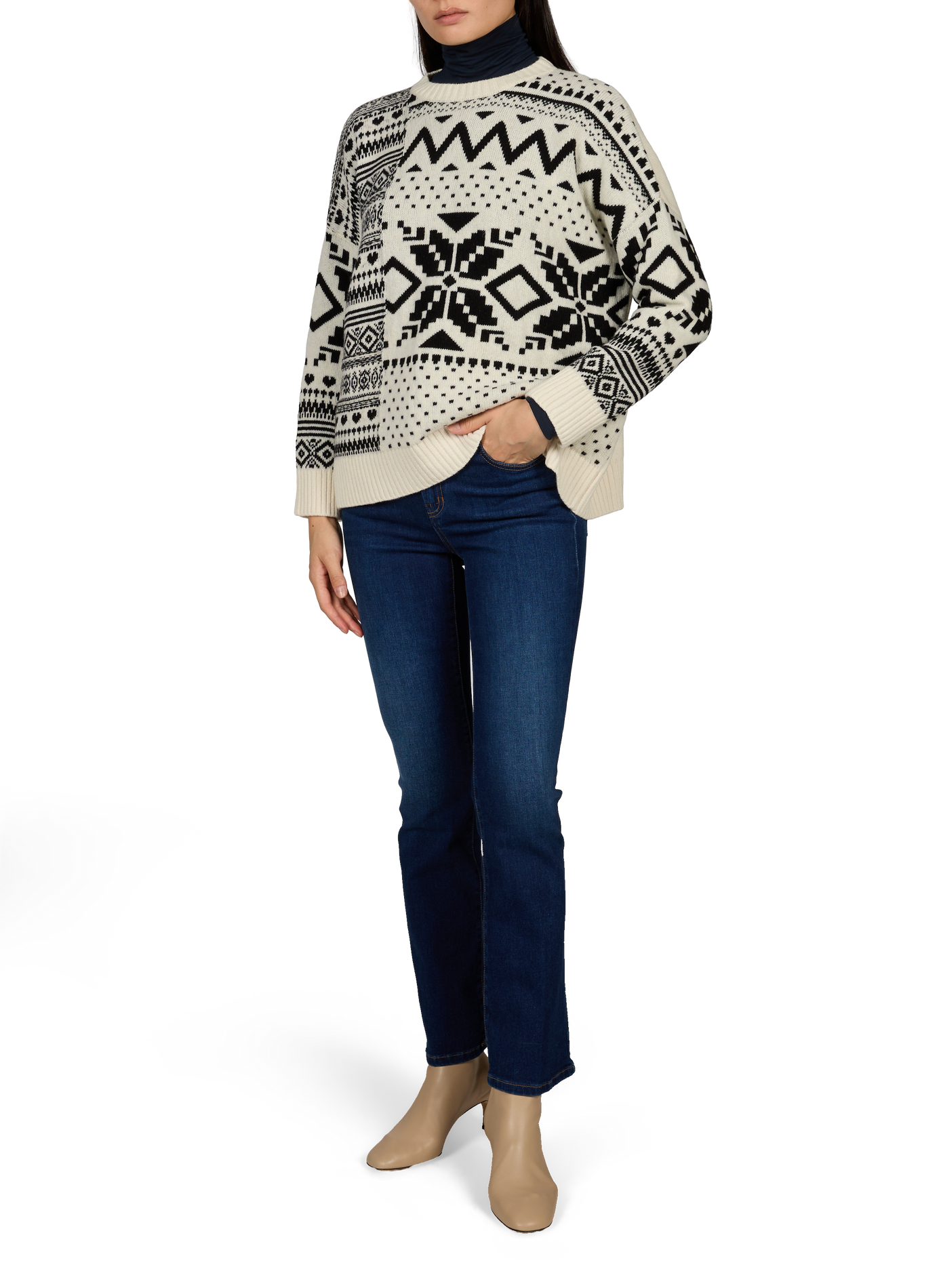 Tee-shirt moulant col roulé MAX MARA WEEK END Bleu