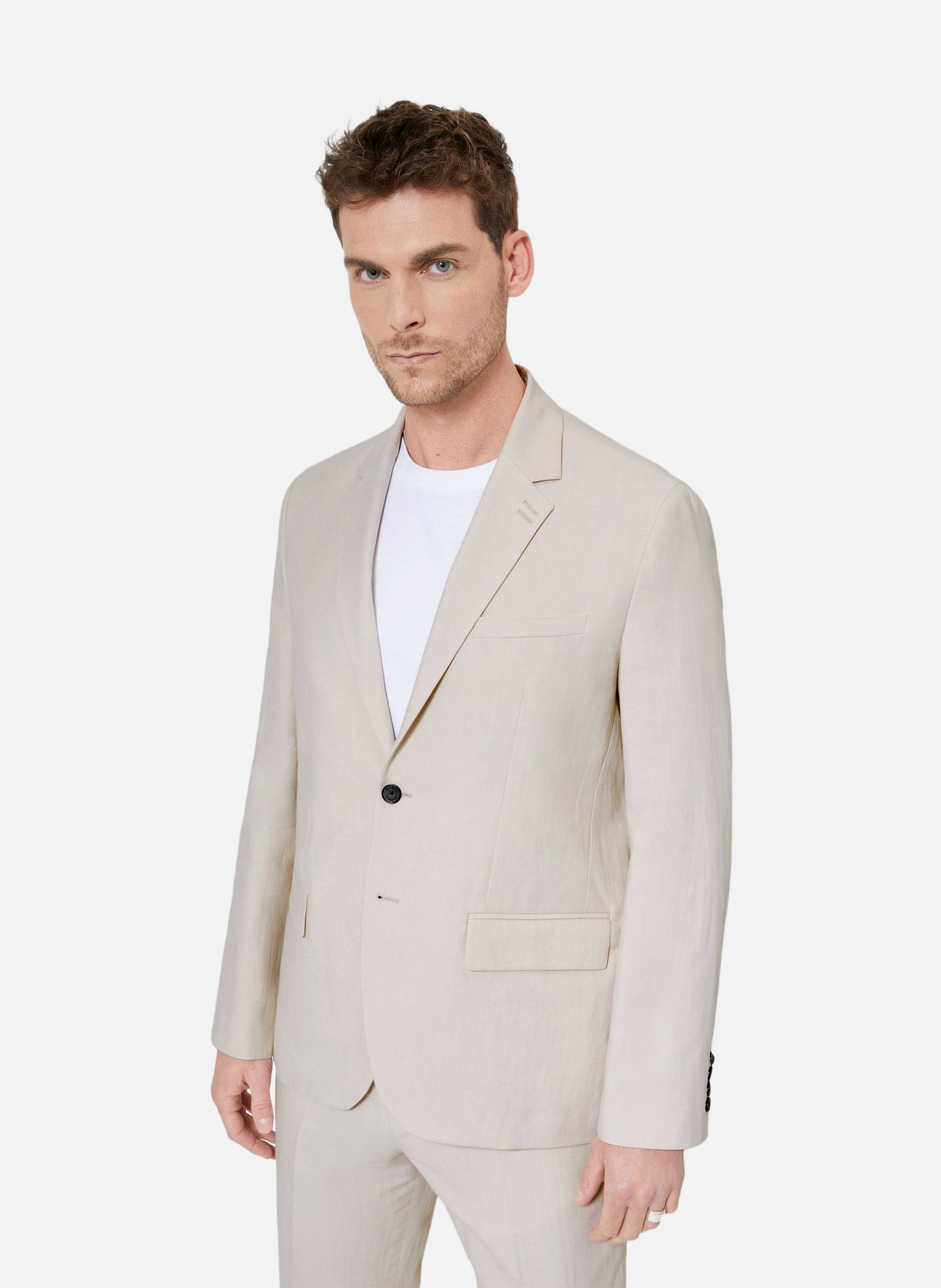 Veste de costume en coton lin THE KOOPLES Beige