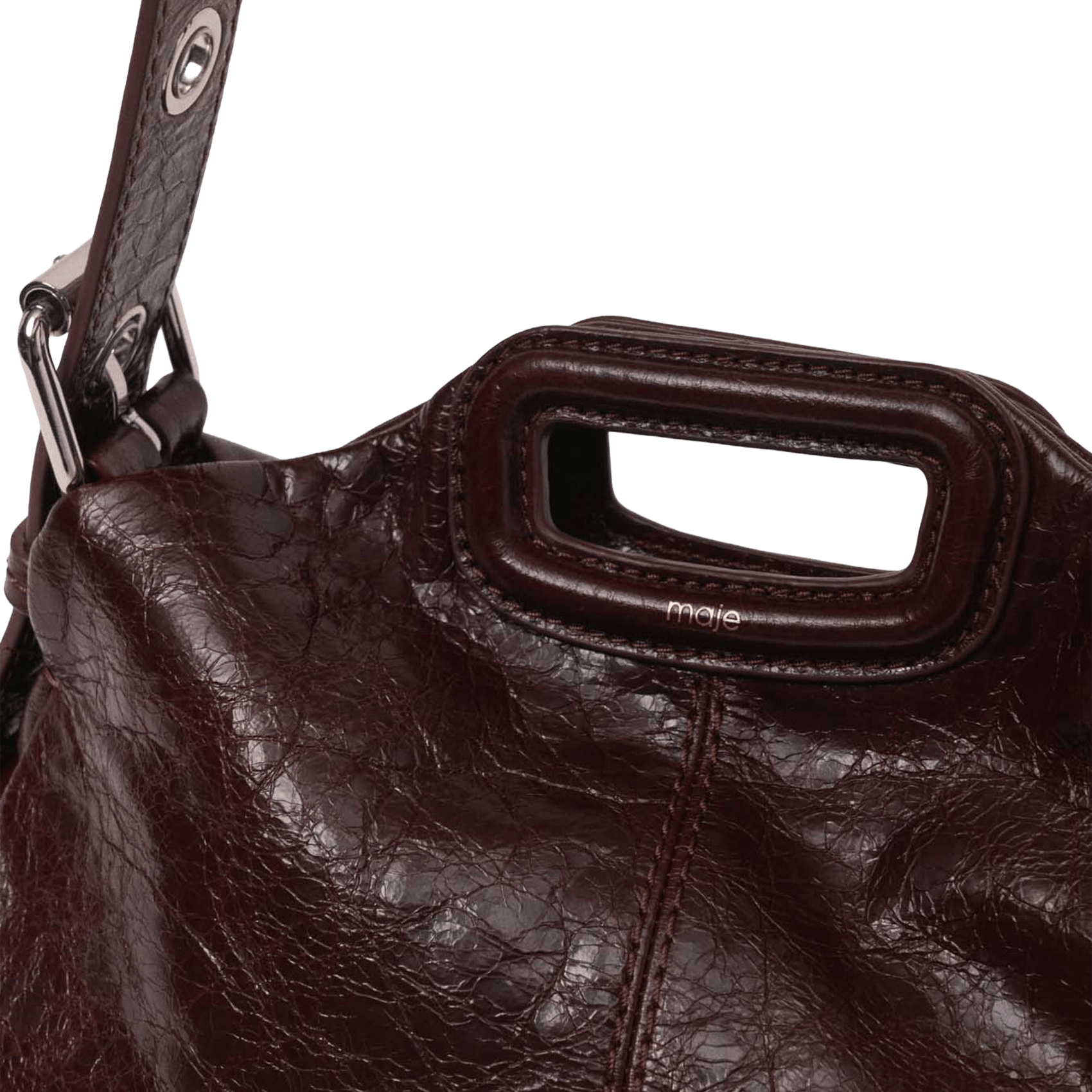 Sac à main en cuir miss m MAJE Marron