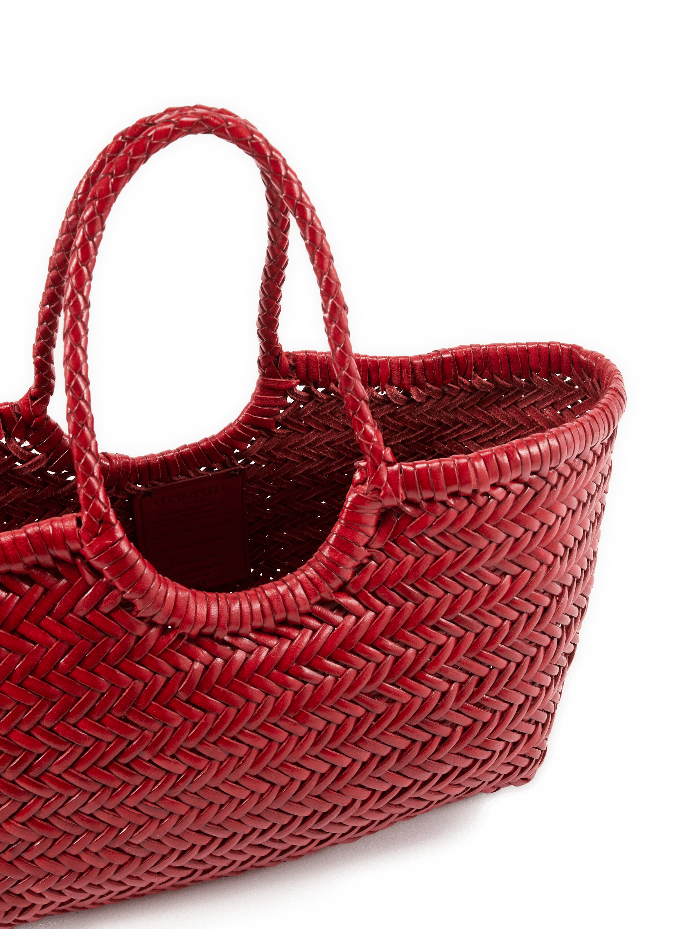 Sac panier NANTUCKET en cuir DRAGON DIFFUSION Rouge