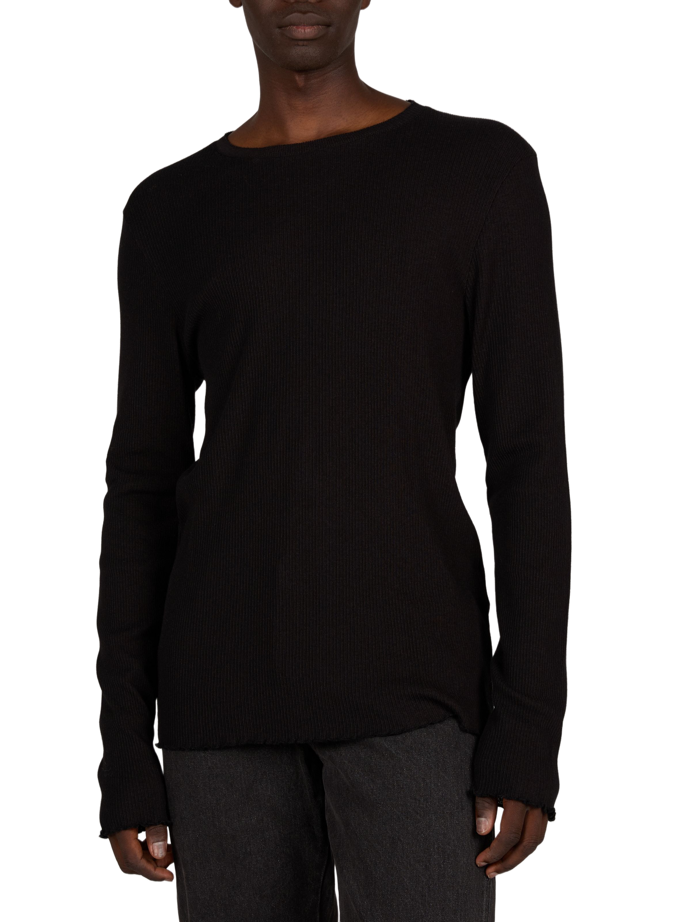 Straight fit round neck solid t-shirt OUR LEGACY Black