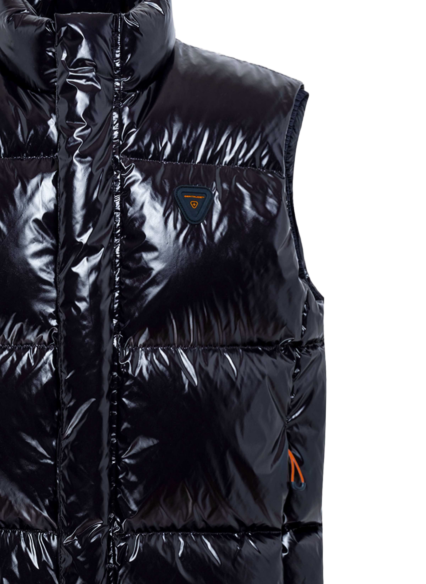 Cesariobr patent sleeveless puffer jacket GERTRUDE Black
