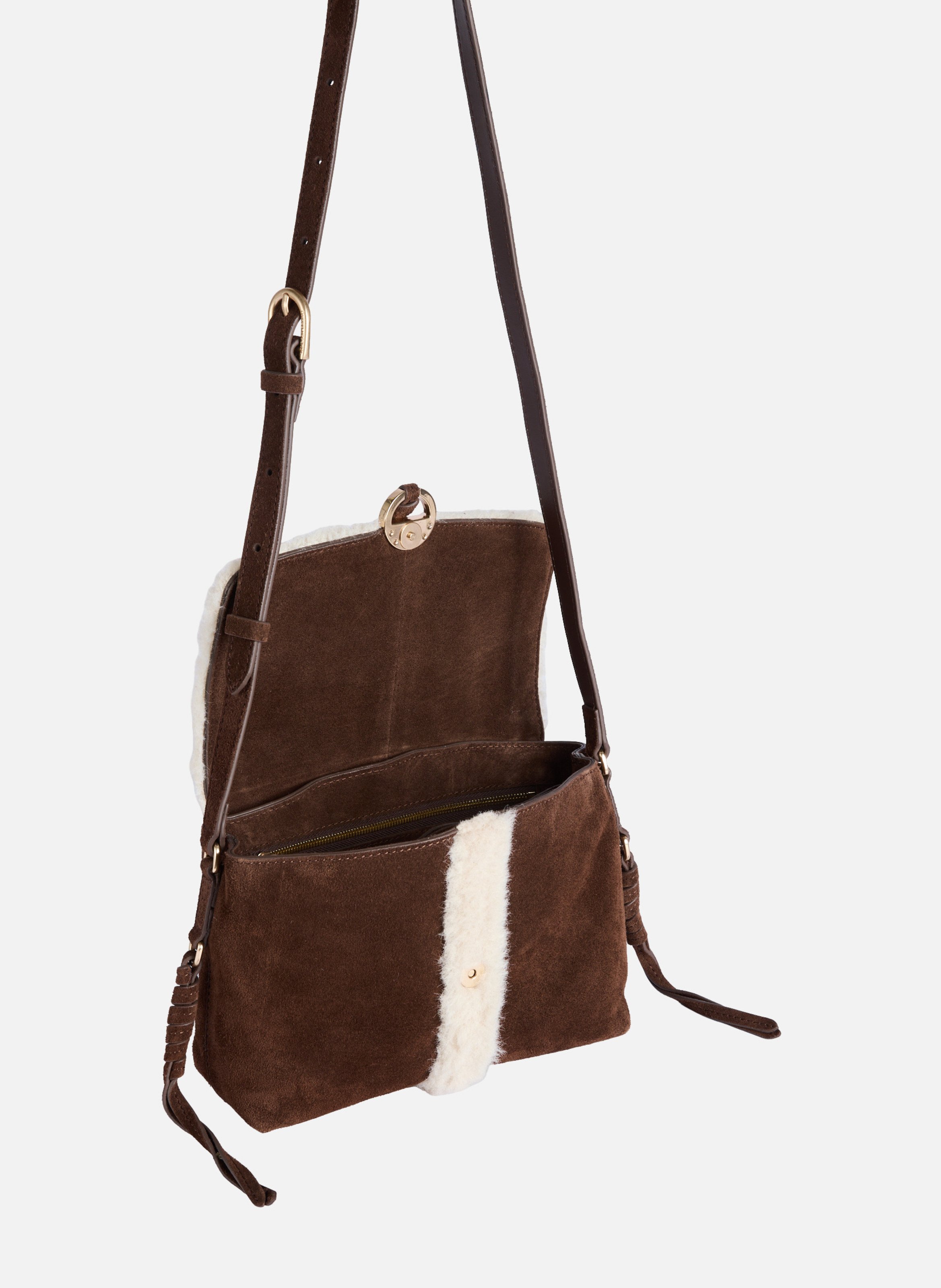 Clutch othilia shearling VANESSA BRUNO Marron