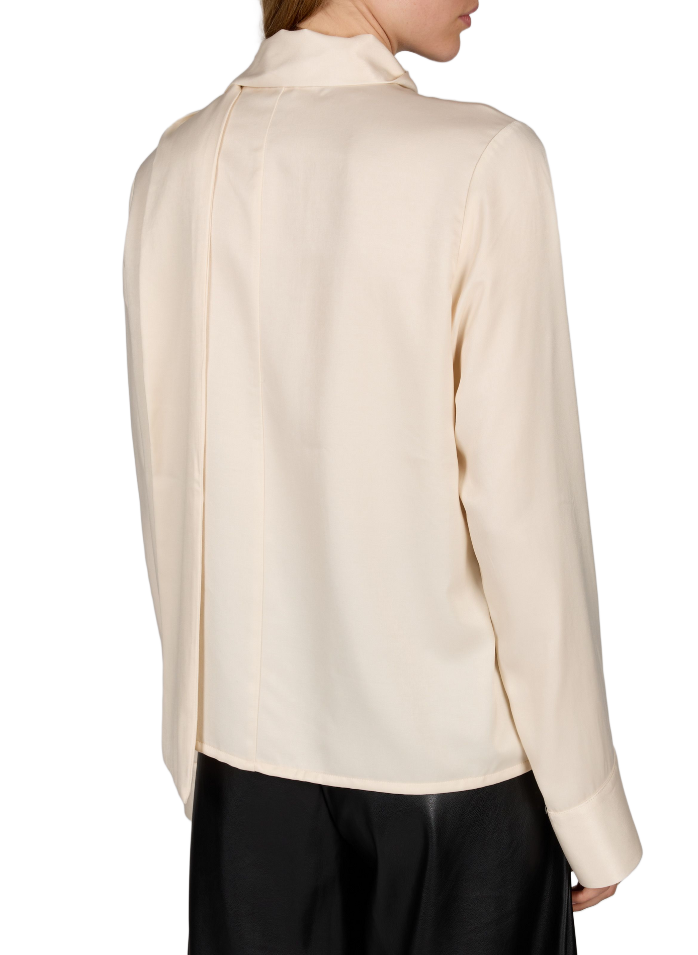 Satinierte Bluse Aspen mit Schalkragen ROUGE EDIT Beige