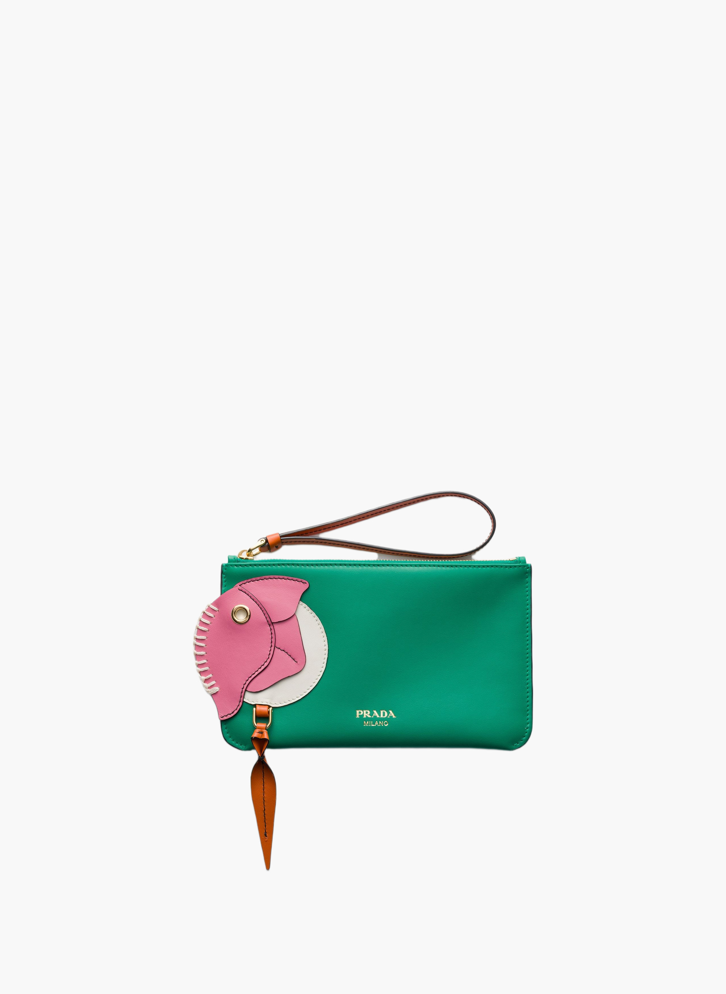 Pochette en cuir zippée PRADA Rose