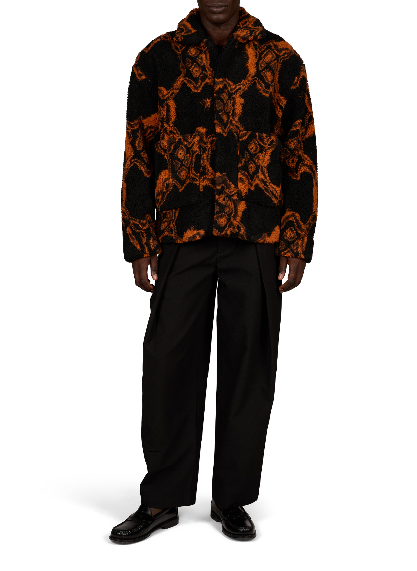 Printed High-Neck Fleece Jacket DAILY PAPER Black