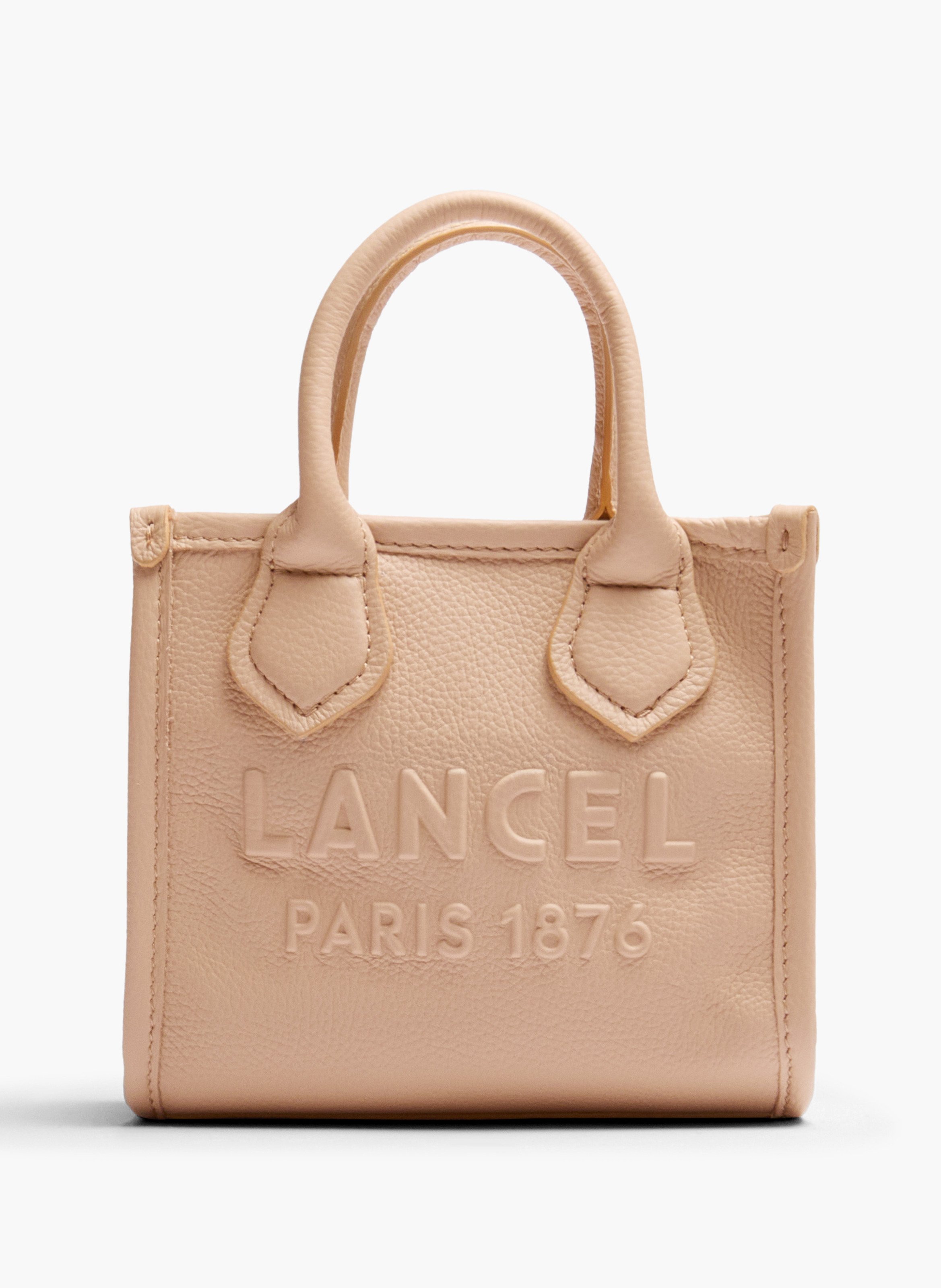 Mini sac cabas zippé double porté jour de lancel en cuir LANCEL Beige
