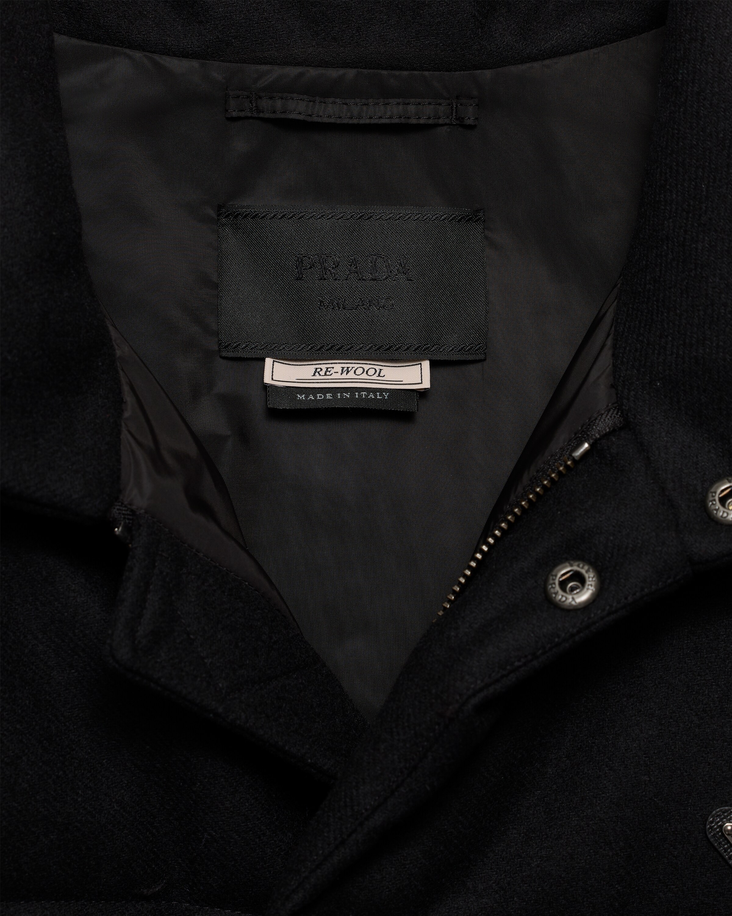 Veste en duvet re-wool de poids moyen PRADA Noir