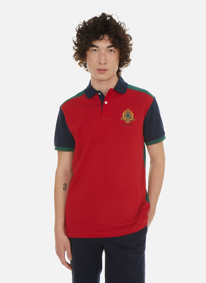 Three-colour cotton polo shirt HACKETT