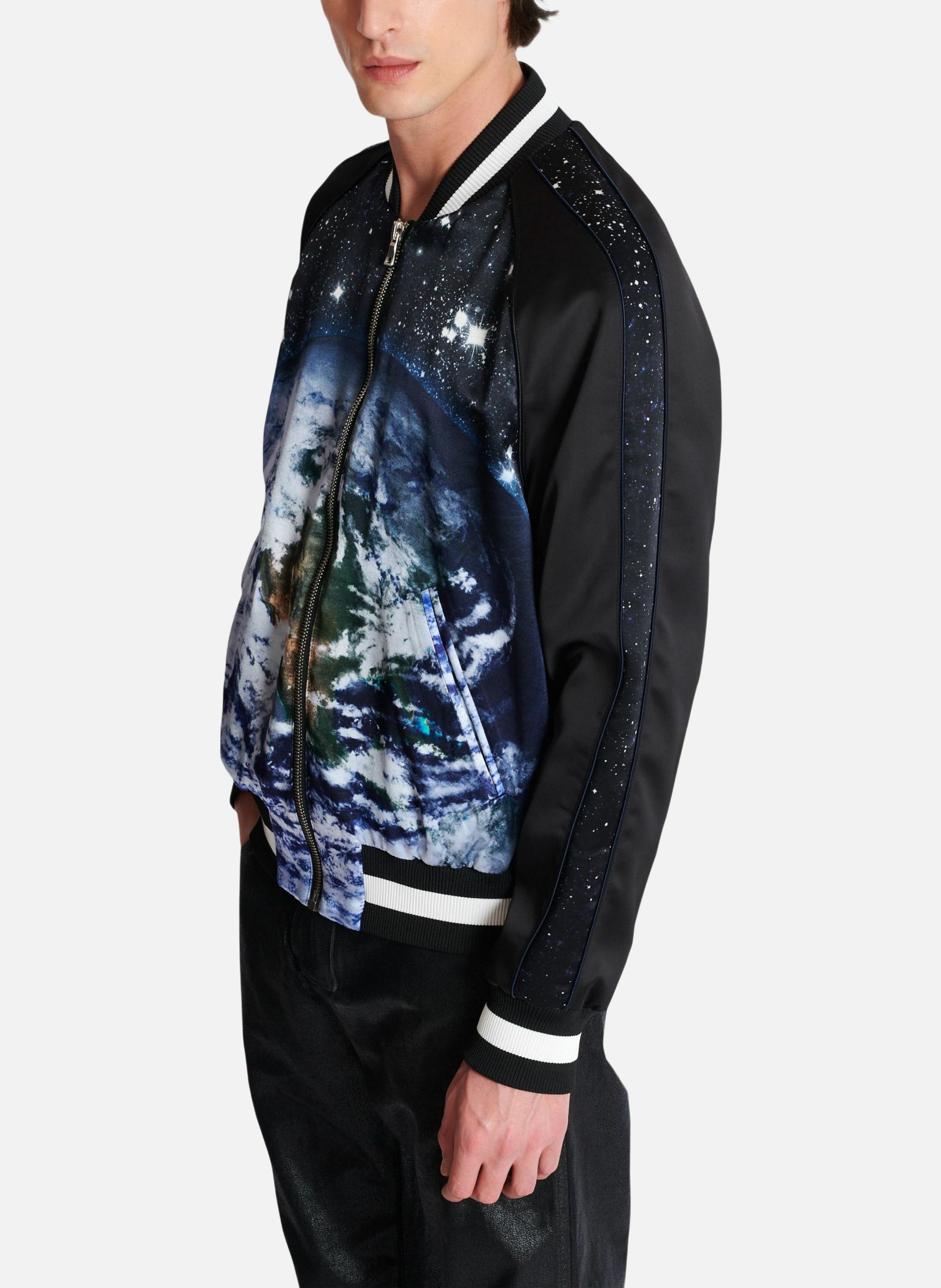 Bomber imprimé motif earth and stars BALMAIN Noir