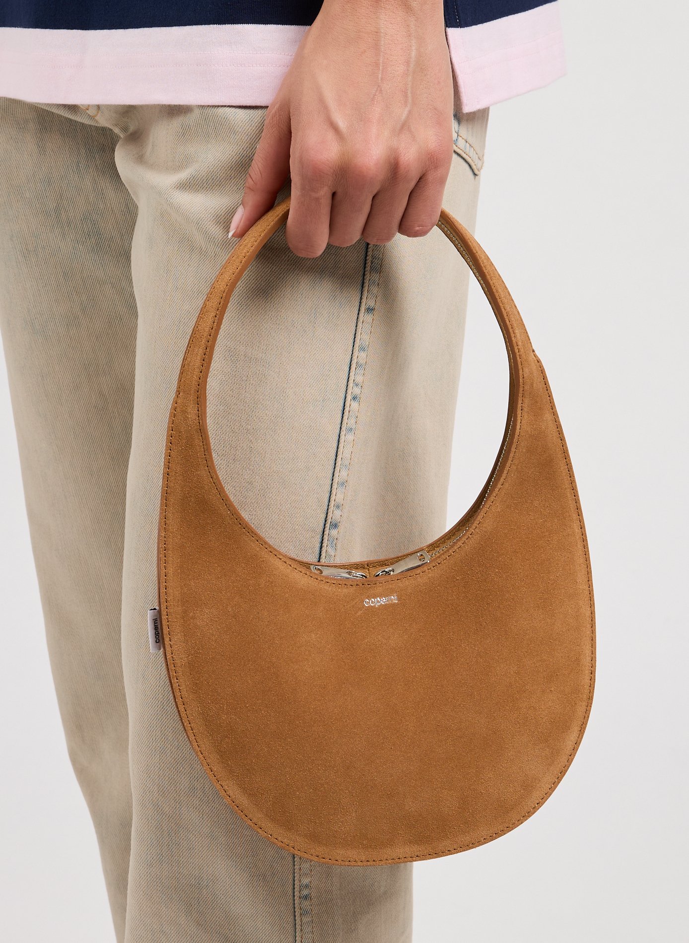 Suede Double Mini Swipe Handbag COPERNI Brown