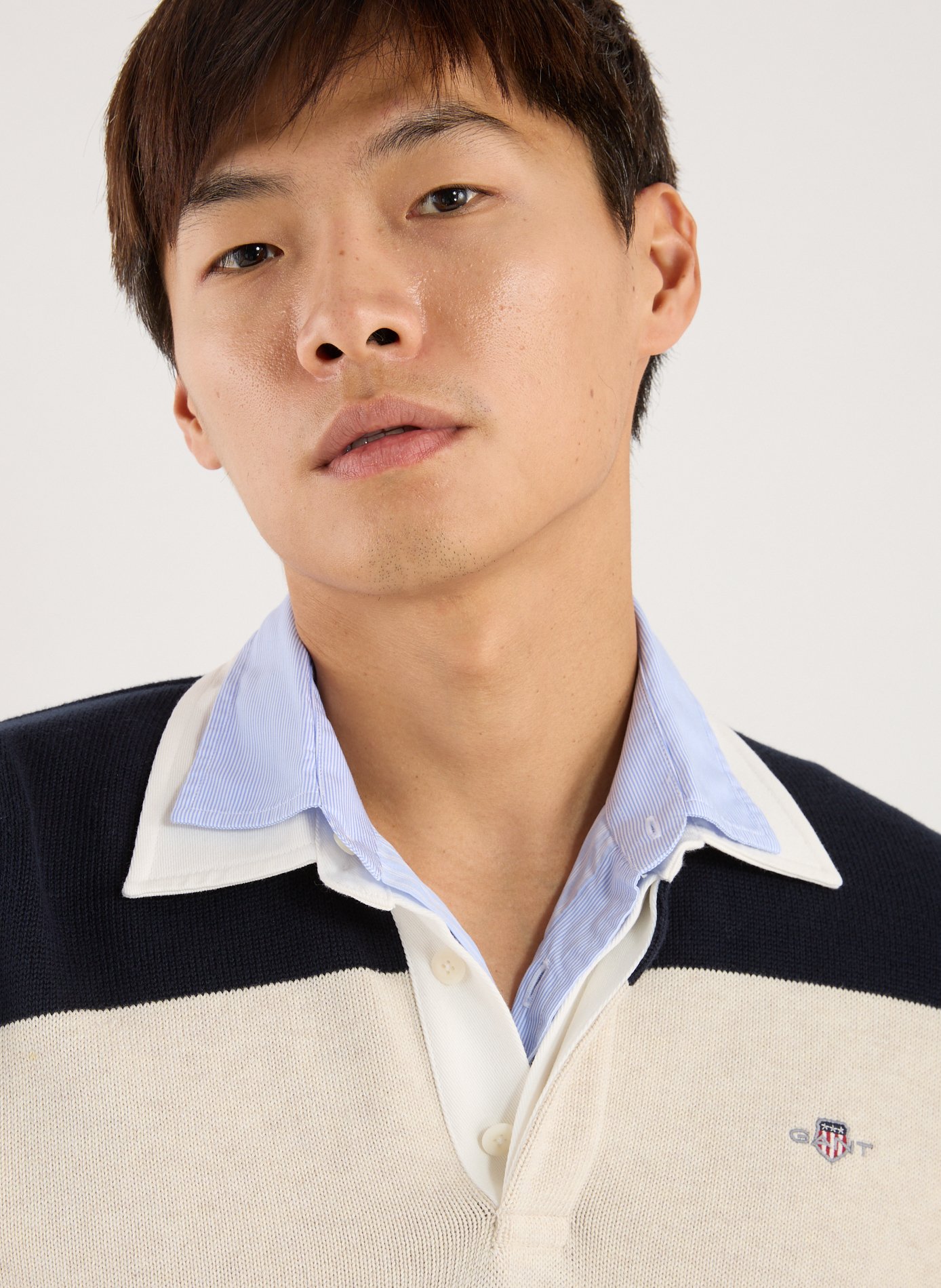 Pull rayé en coton GANT Bleu