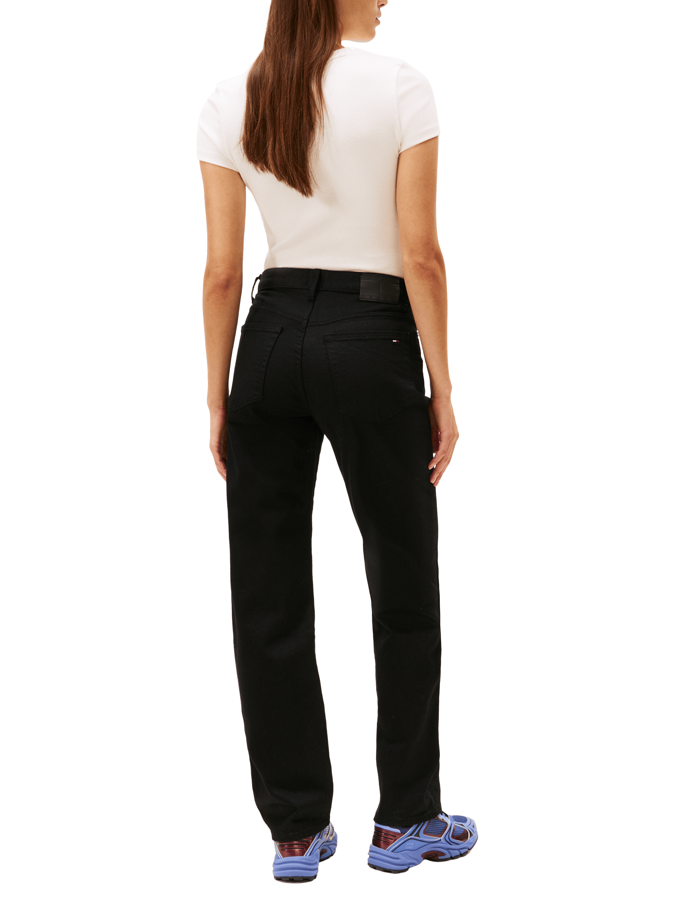 Jean droit en coton mélangé TOMMY HILFIGER Bleu