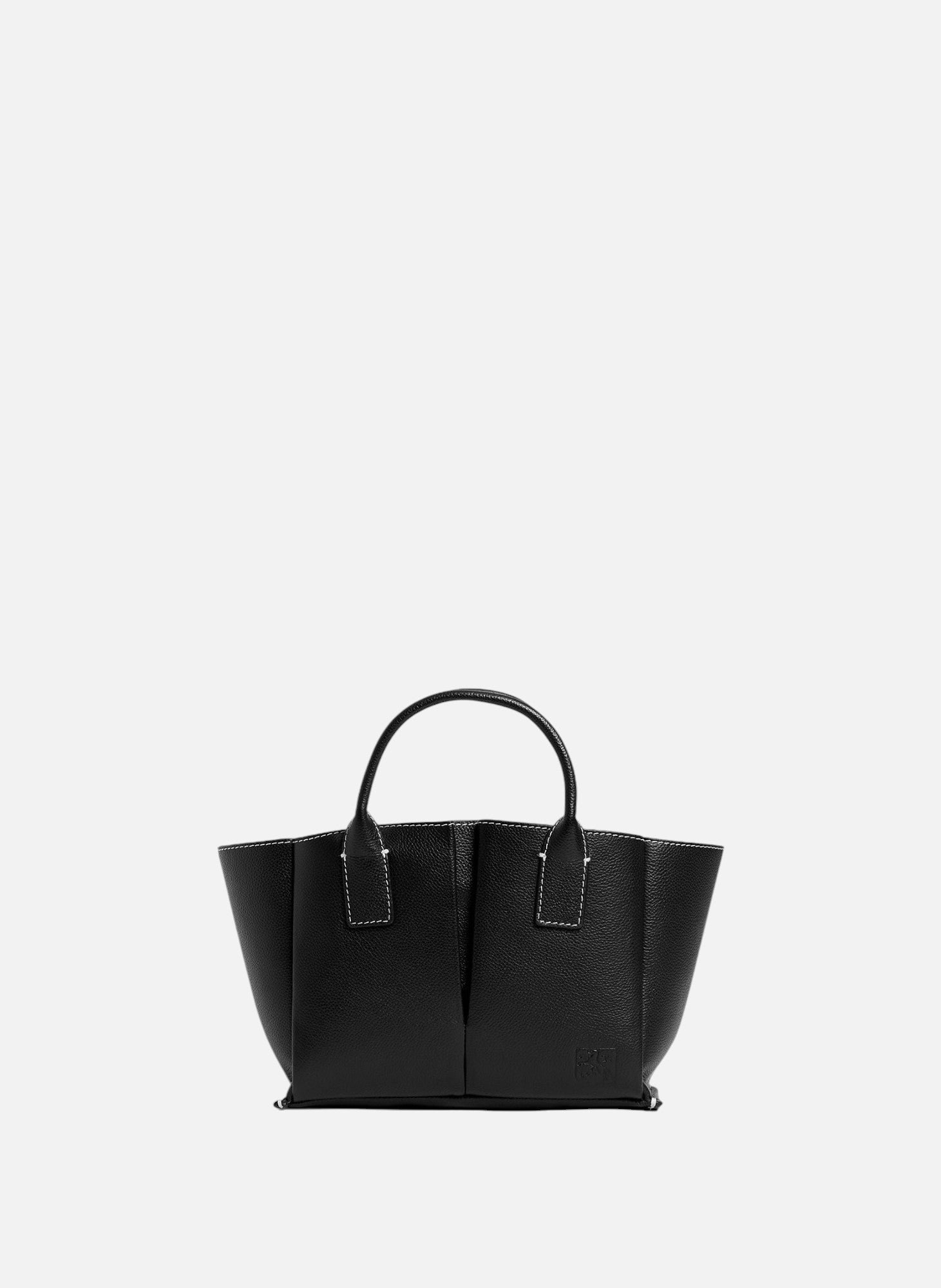 Petit sac à main elena en cuir grainé NoirLE TANNEUR