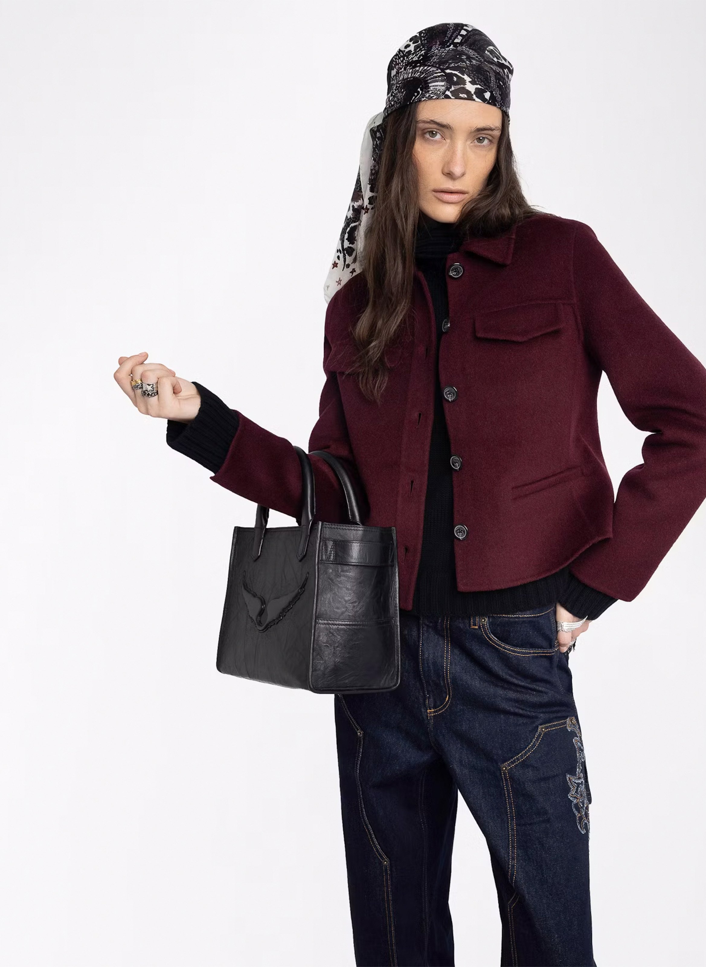 ZADIG&VOLTAIRE Blouson col classique en laine mélangée liam Violet